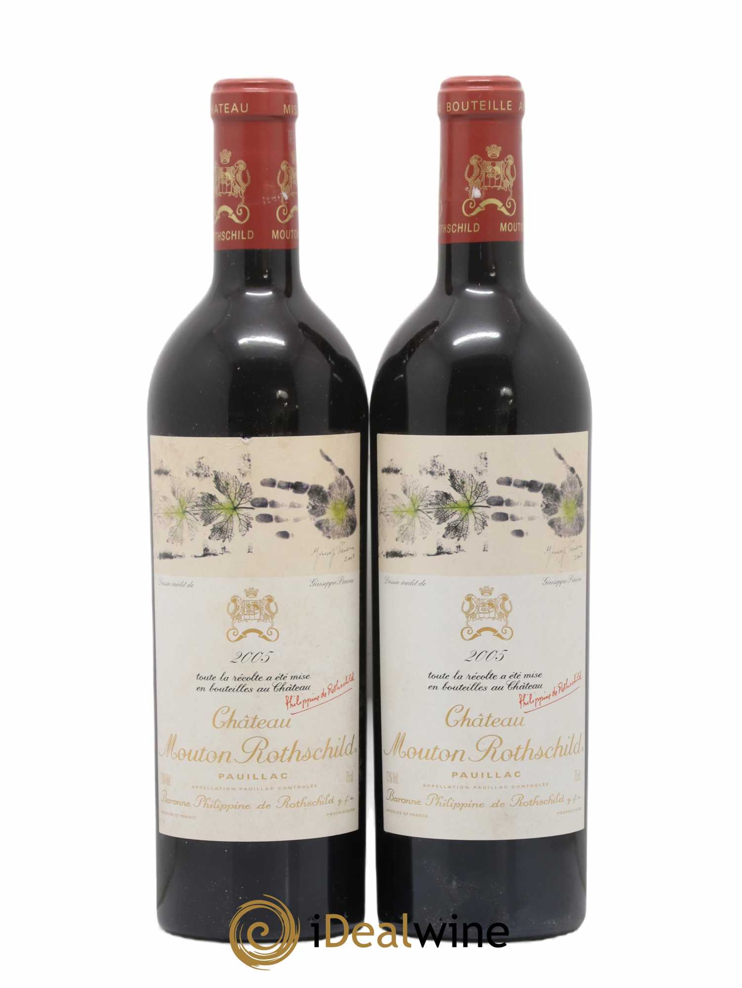 Château Mouton Rothschild 1er Grand Cru Classé 2005 - Lot de 2 bouteilles - 0