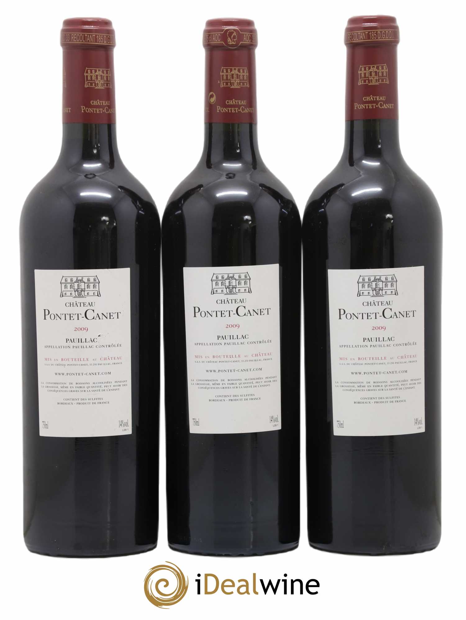 Château Pontet Canet 5ème Grand Cru Classé 2009 - Lot de 3 bouteilles - 1