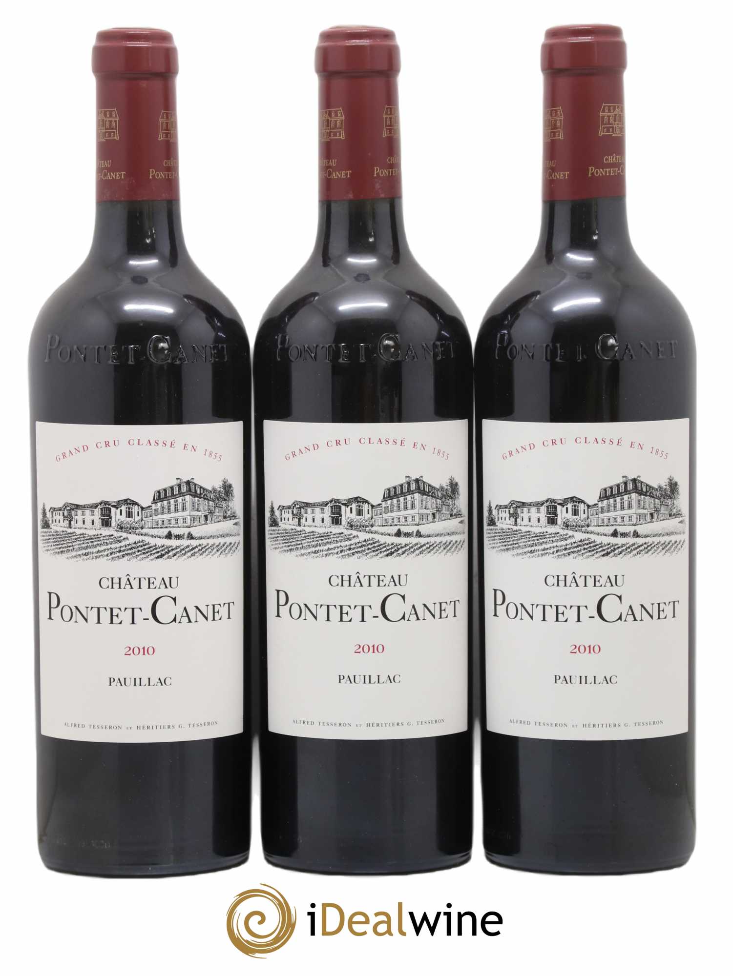 Château Pontet Canet 5ème Grand Cru Classé 2010 - Lot de 3 bouteilles - 0