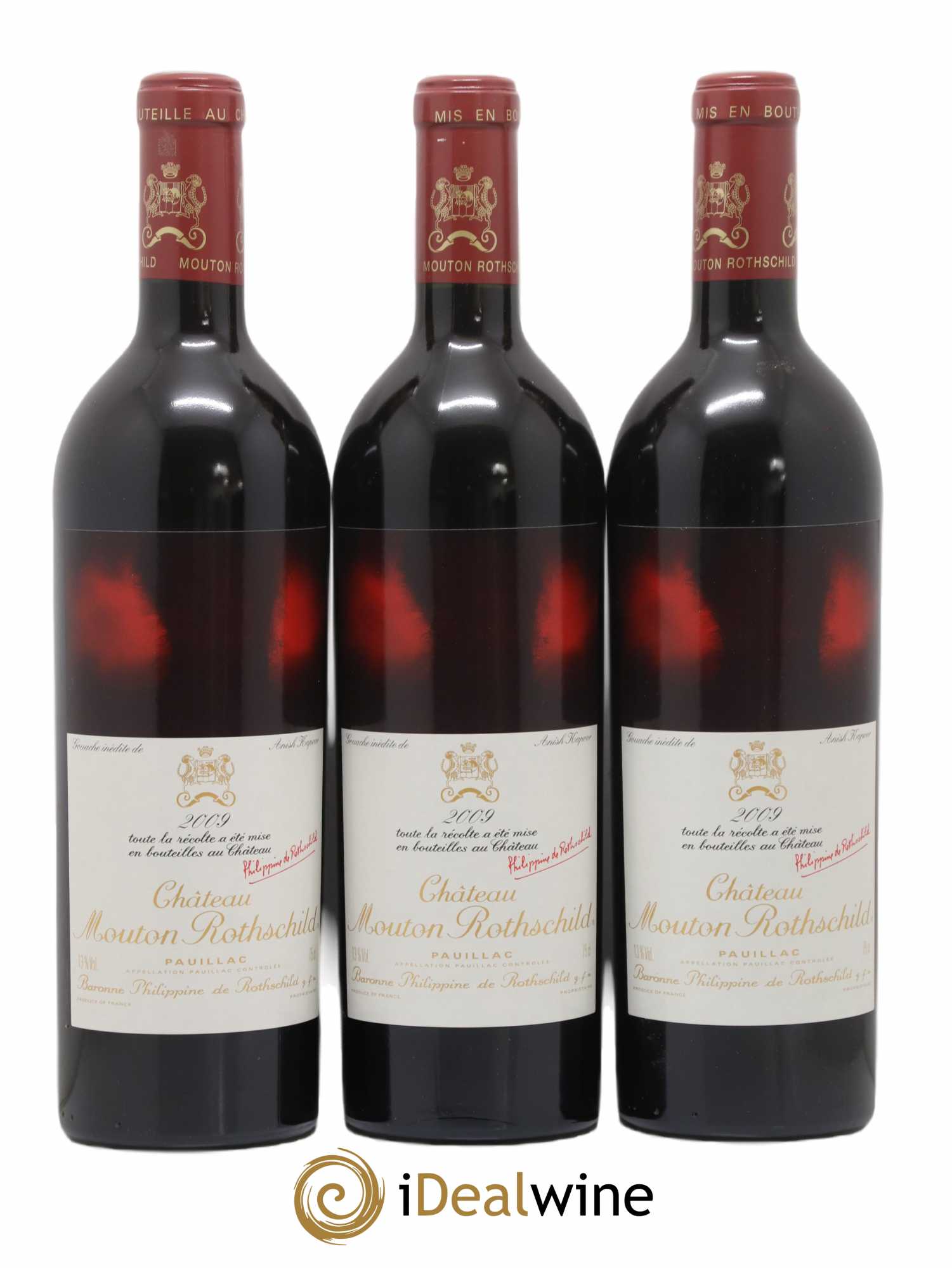 Château Mouton Rothschild 1er Grand Cru Classé 2009 - Lot de 3 bouteilles - 0