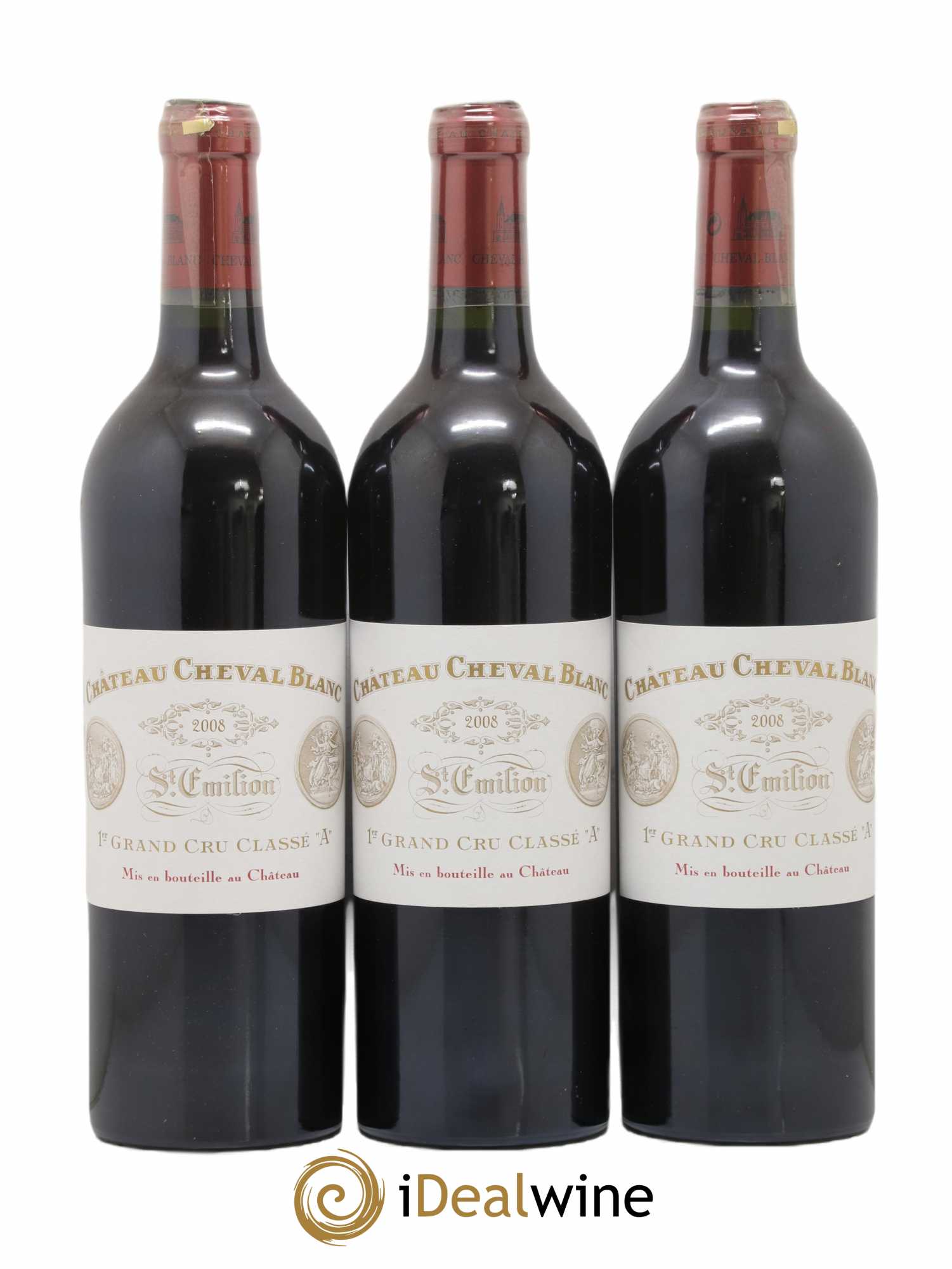Château Cheval Blanc 1er Grand Cru Classé A 2008 - Lot de 3 bouteilles - 0