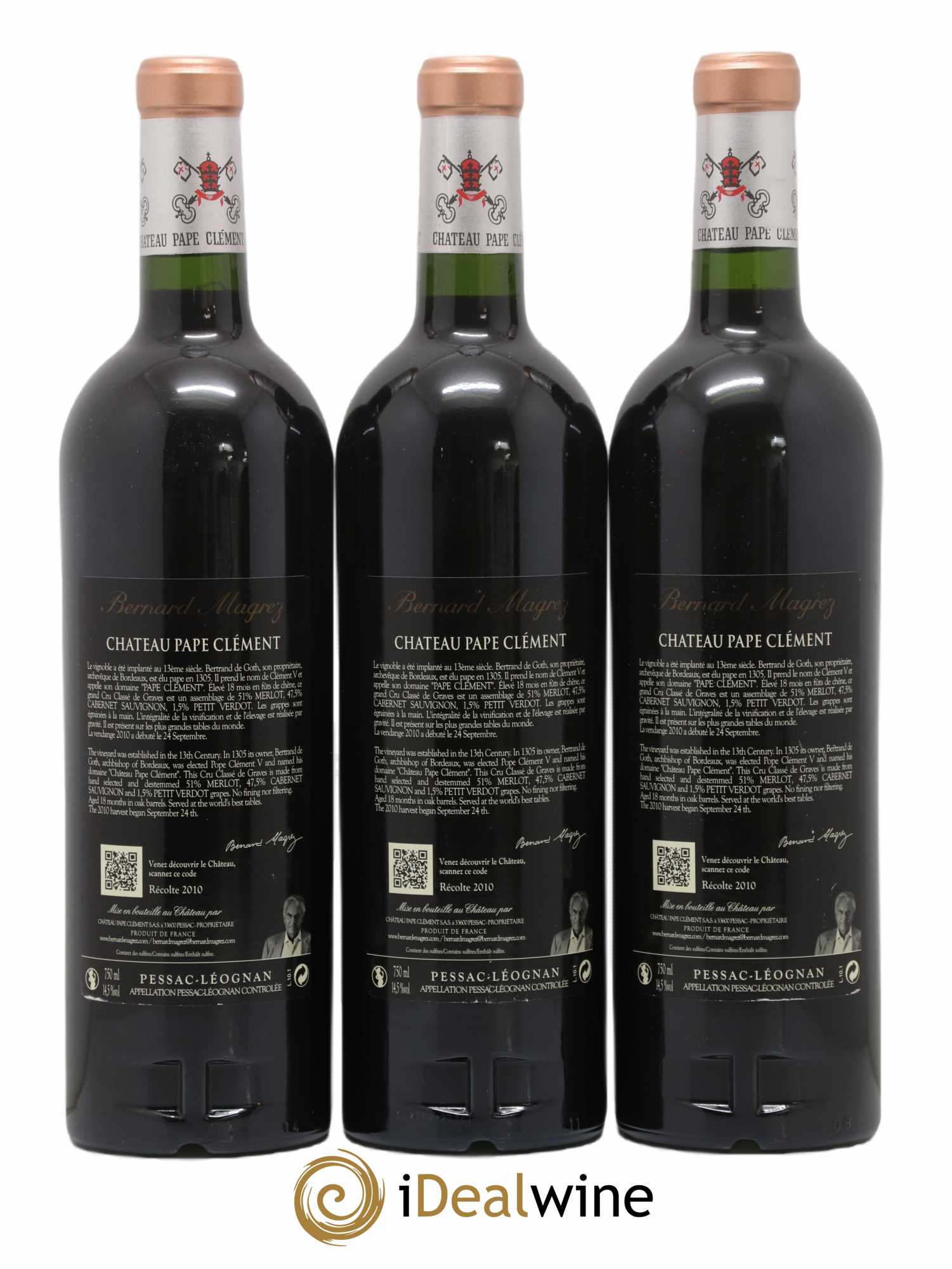 Château Pape Clément Cru Classé de Graves 2010 - Lot de 3 bouteilles - 1