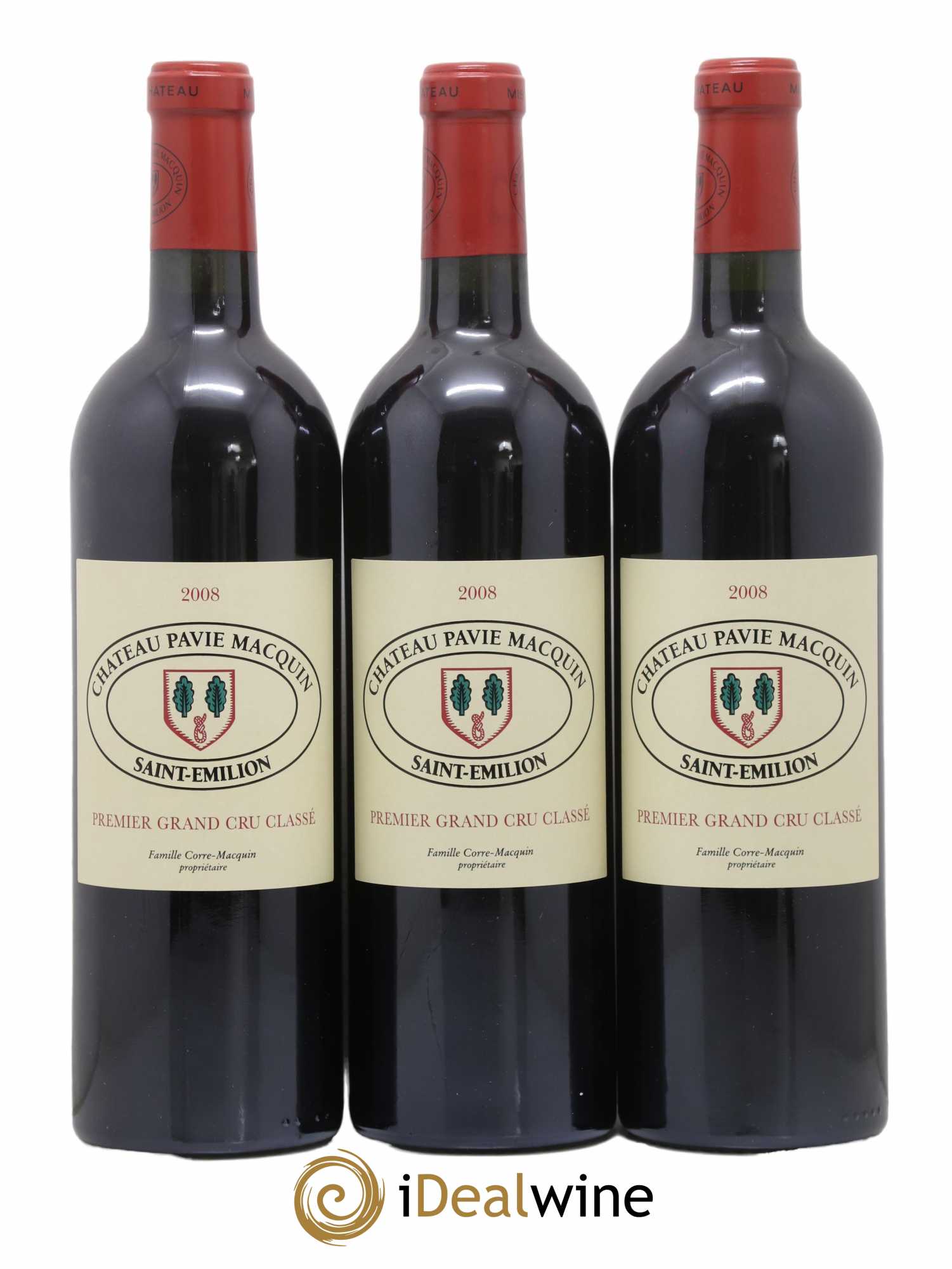 Château Pavie Macquin 1er Grand Cru Classé B 2008 - Lot de 3 bouteilles - 0
