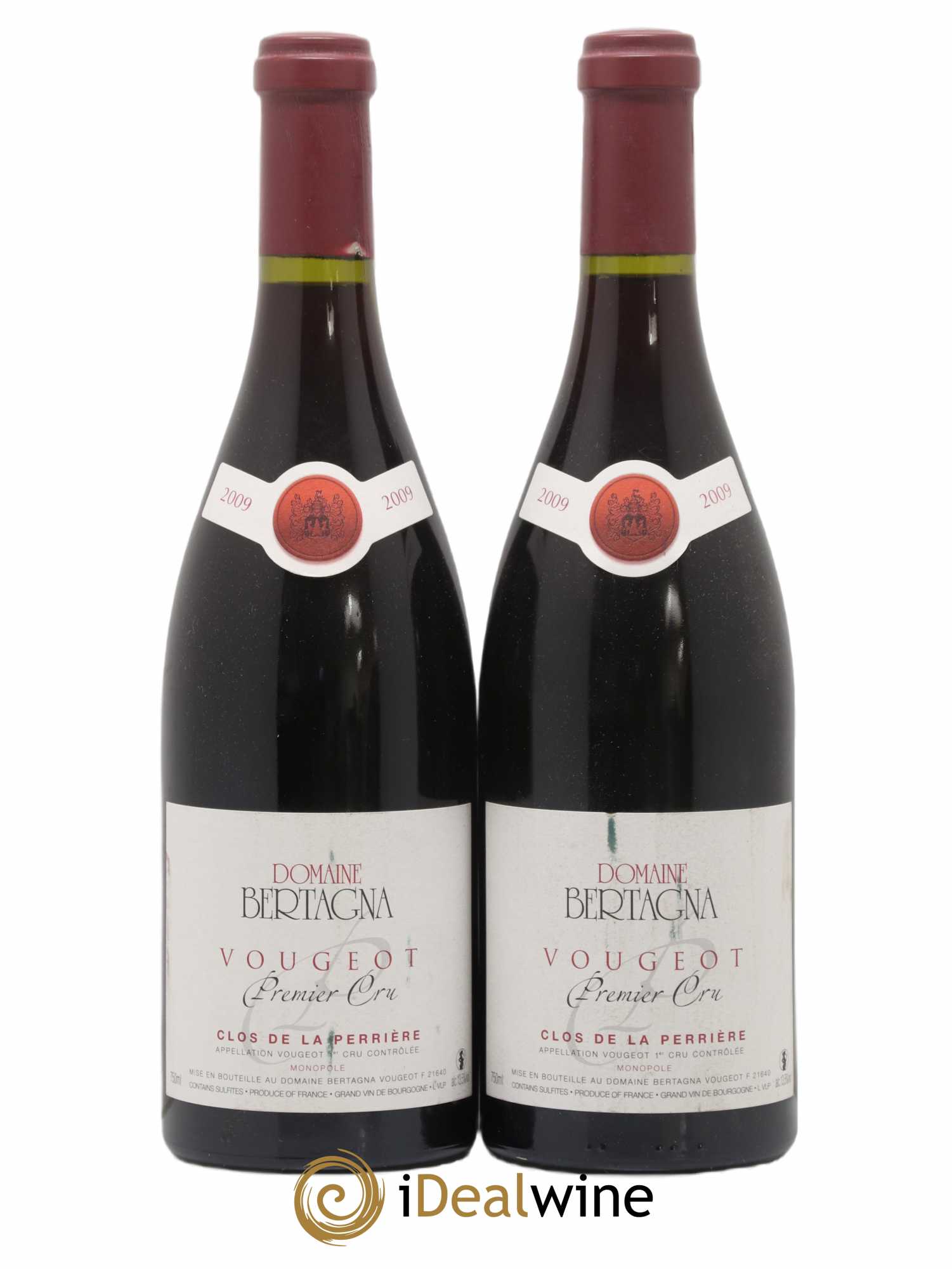 Vougeot 1er Cru Clos de La Perrière Monopole Bertagna 2009 - Lot de 2 bouteilles - 0