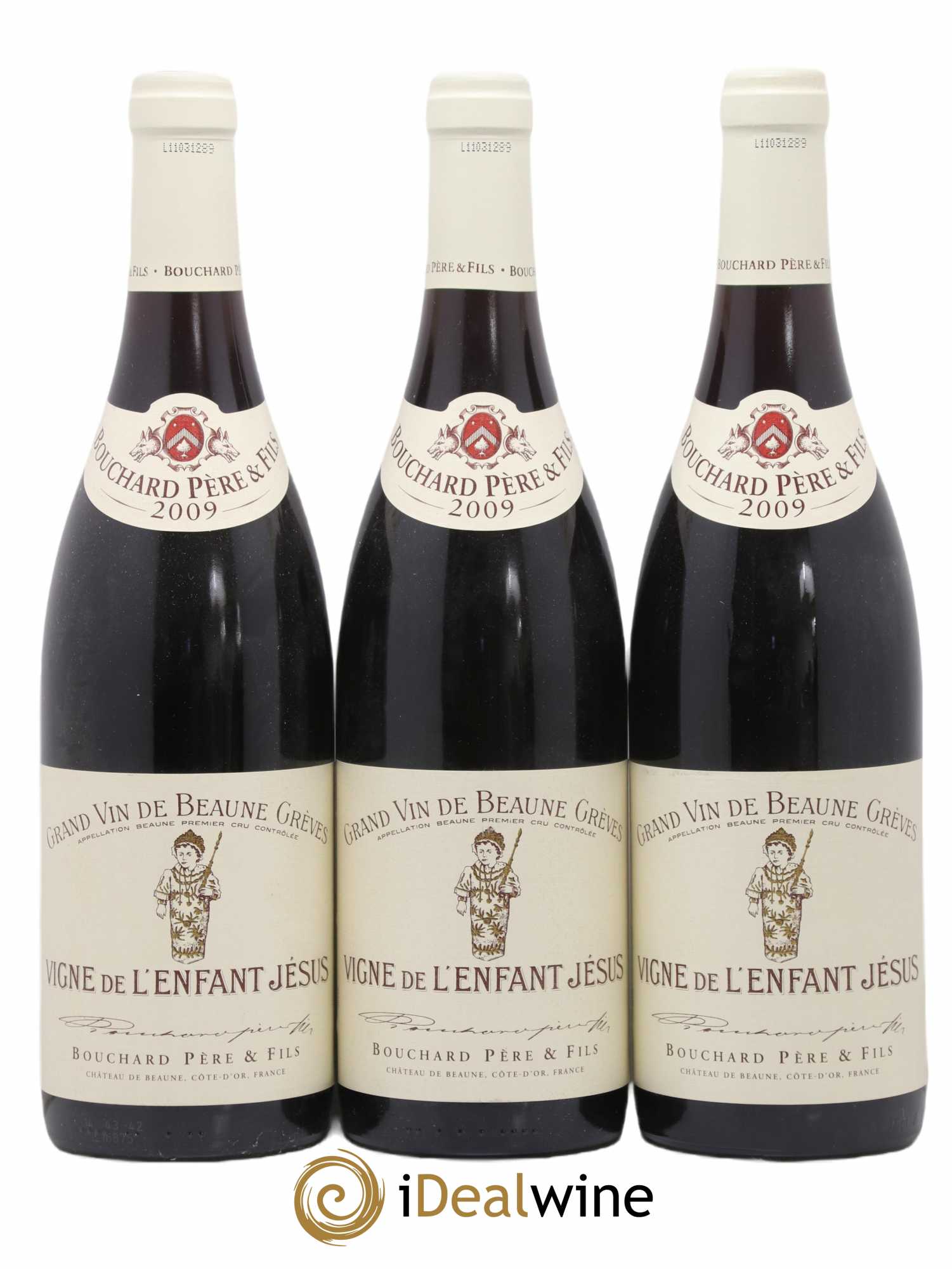 Beaune 1er Cru Grèves - Vigne de l'Enfant Jésus Bouchard Père & Fils 2009 - Lot de 3 bouteilles - 0