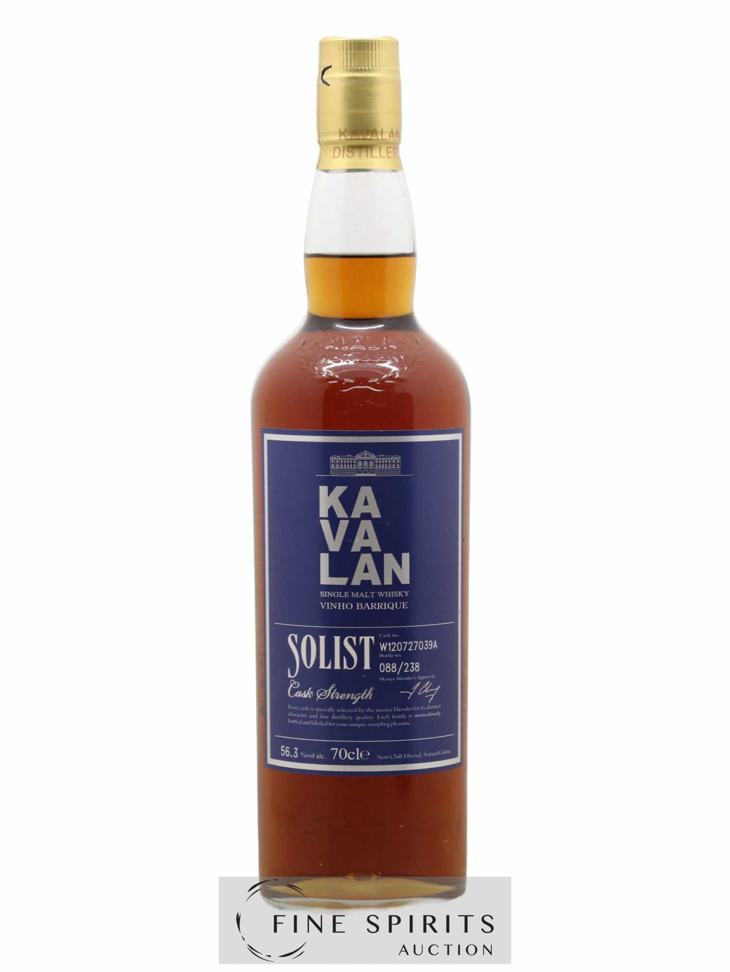 Kavalan Of. Solist Vinho Barrique Cask n°W120727039A - One of 238 - bottled 2016 Cask Strength - Posten von 1 Flasche - 1