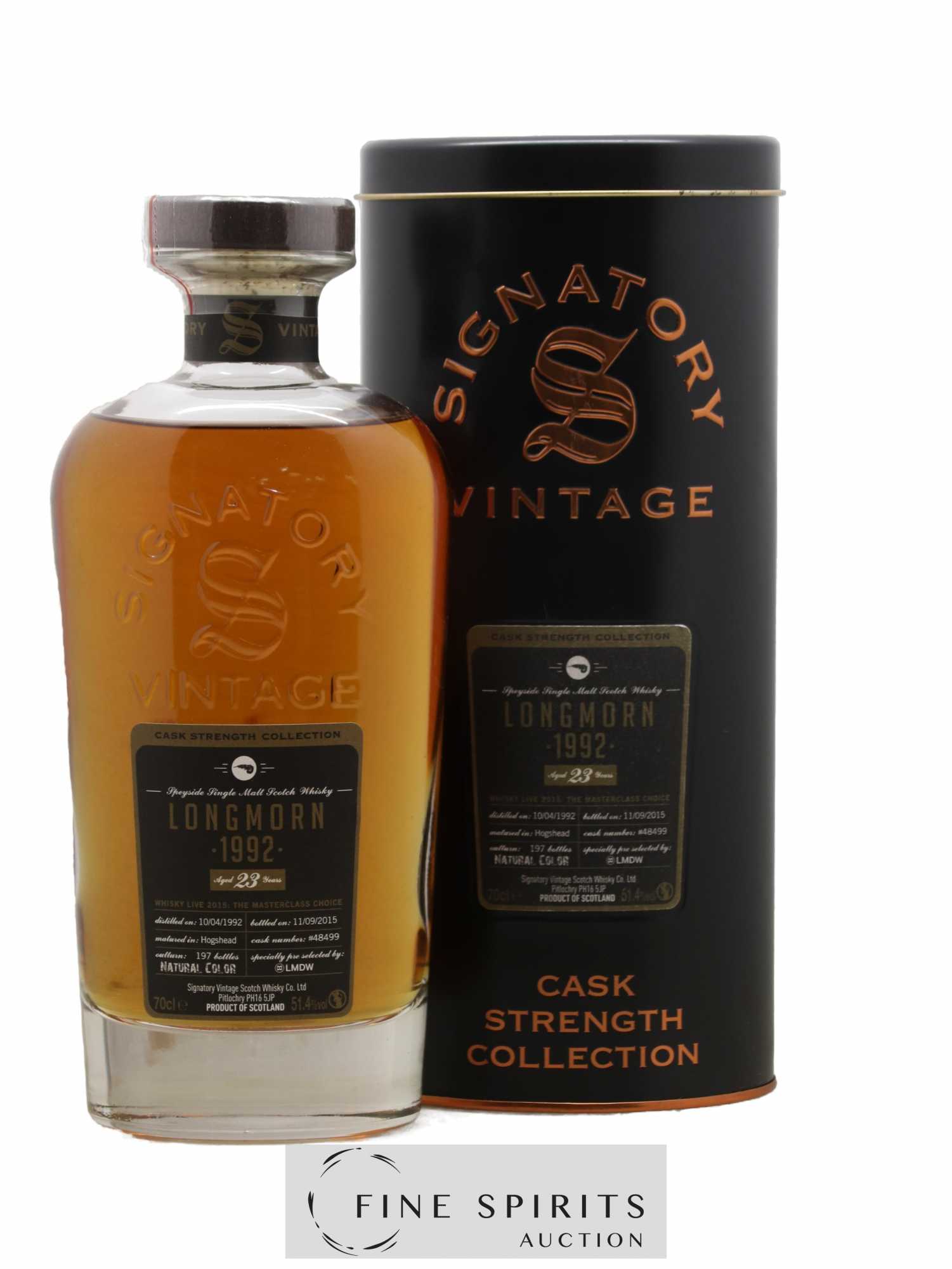 Longmorn 23 years 1992 Signatory Vintage Cask n°48499 - One of 197 - bottled 2015 LMDW Cask Strength Collection - Lot de 1 bouteille - 0