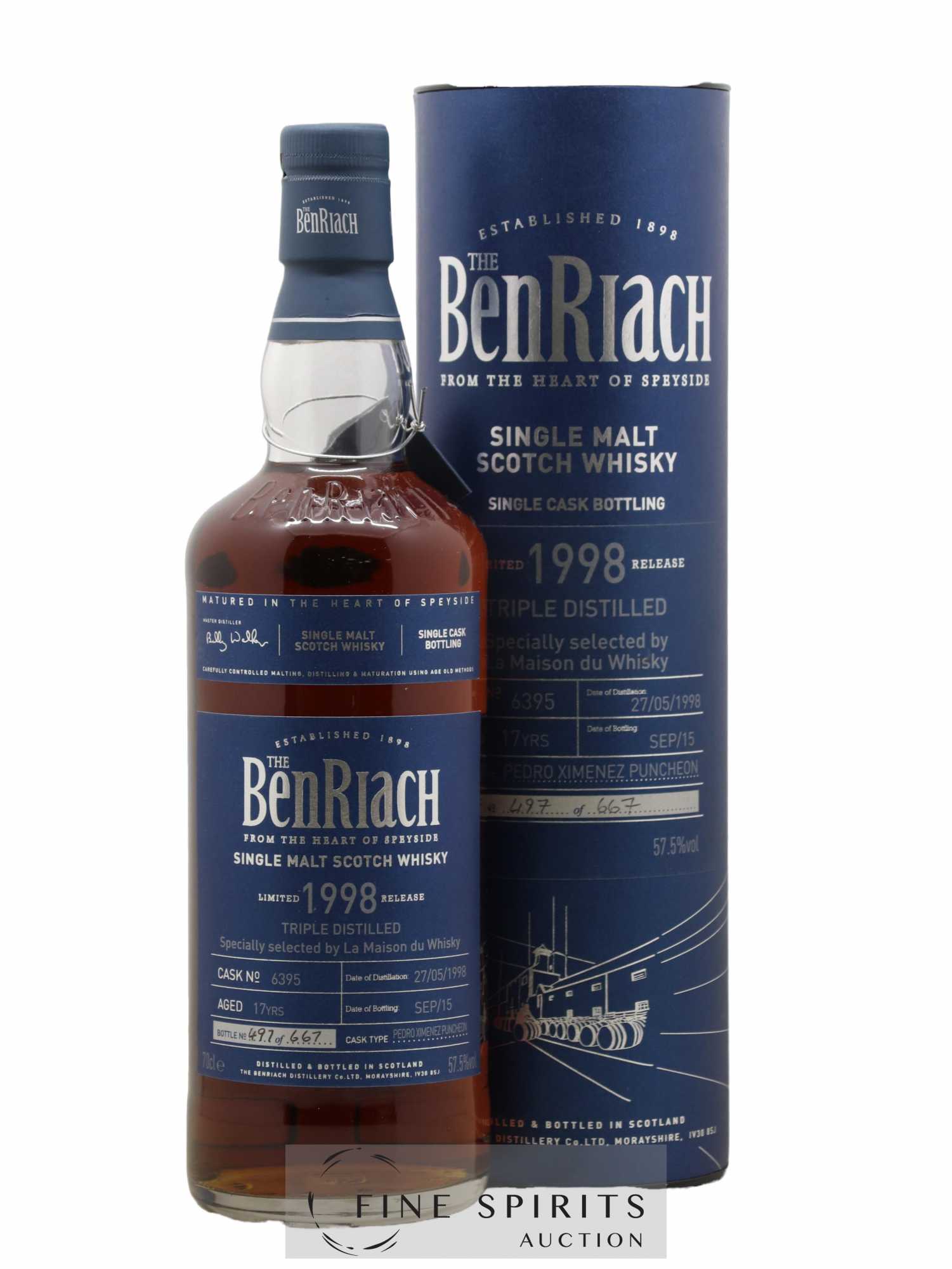 Benriach 17 years 1998 Of. Cask n°6395 - One of 667 - bottled 2015 LMDW Limited Release - Lot de 1 bouteille - 0