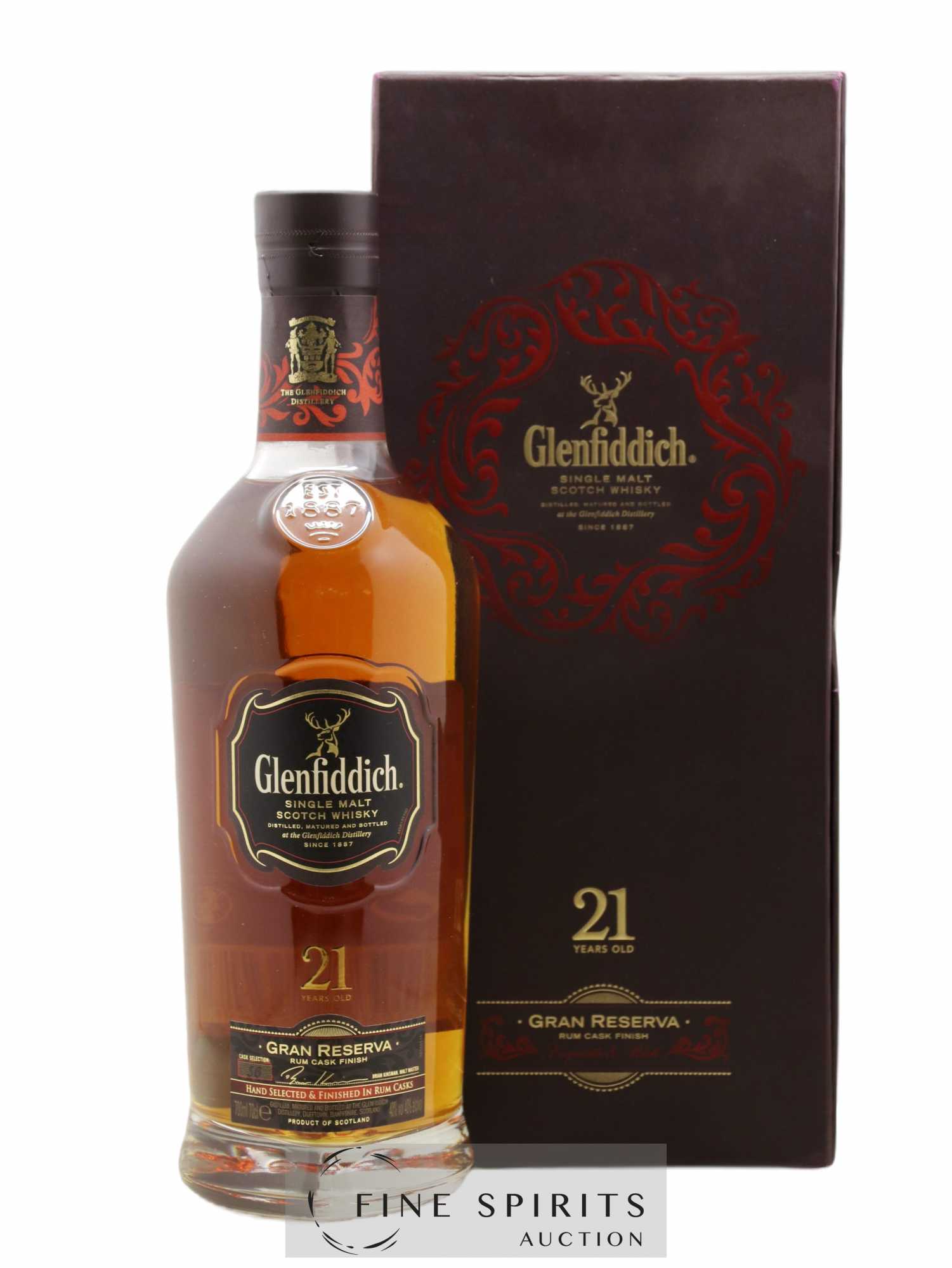 Glenfiddich 21 years Of. Rum Cask Finish - Cask n°36 Gran Reserva - Lot de 1 bouteille - 0