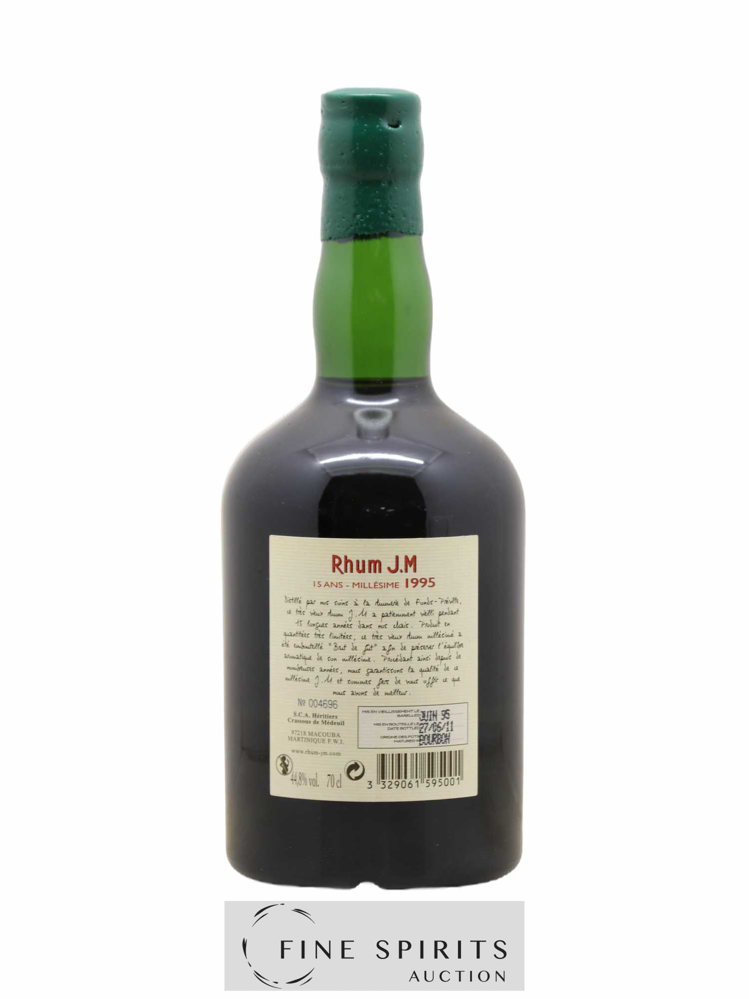 J.M 15 years 1995 Of. bottled 2011 Brut de Fût - Lot de 1 bouteille - 2