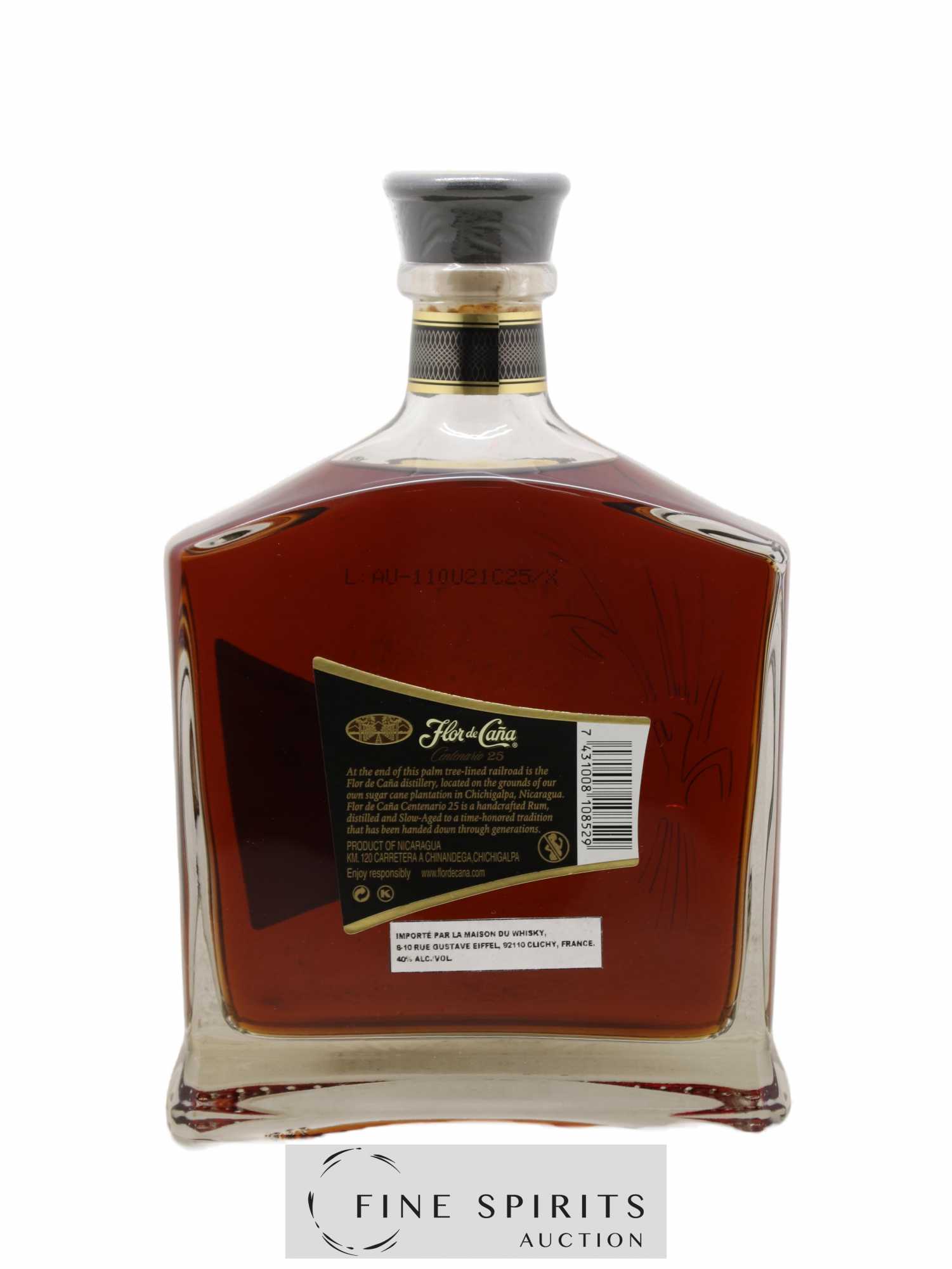 Flor de Caña 25 years Of. Slow Aged - Lot of 1 bottle - 2