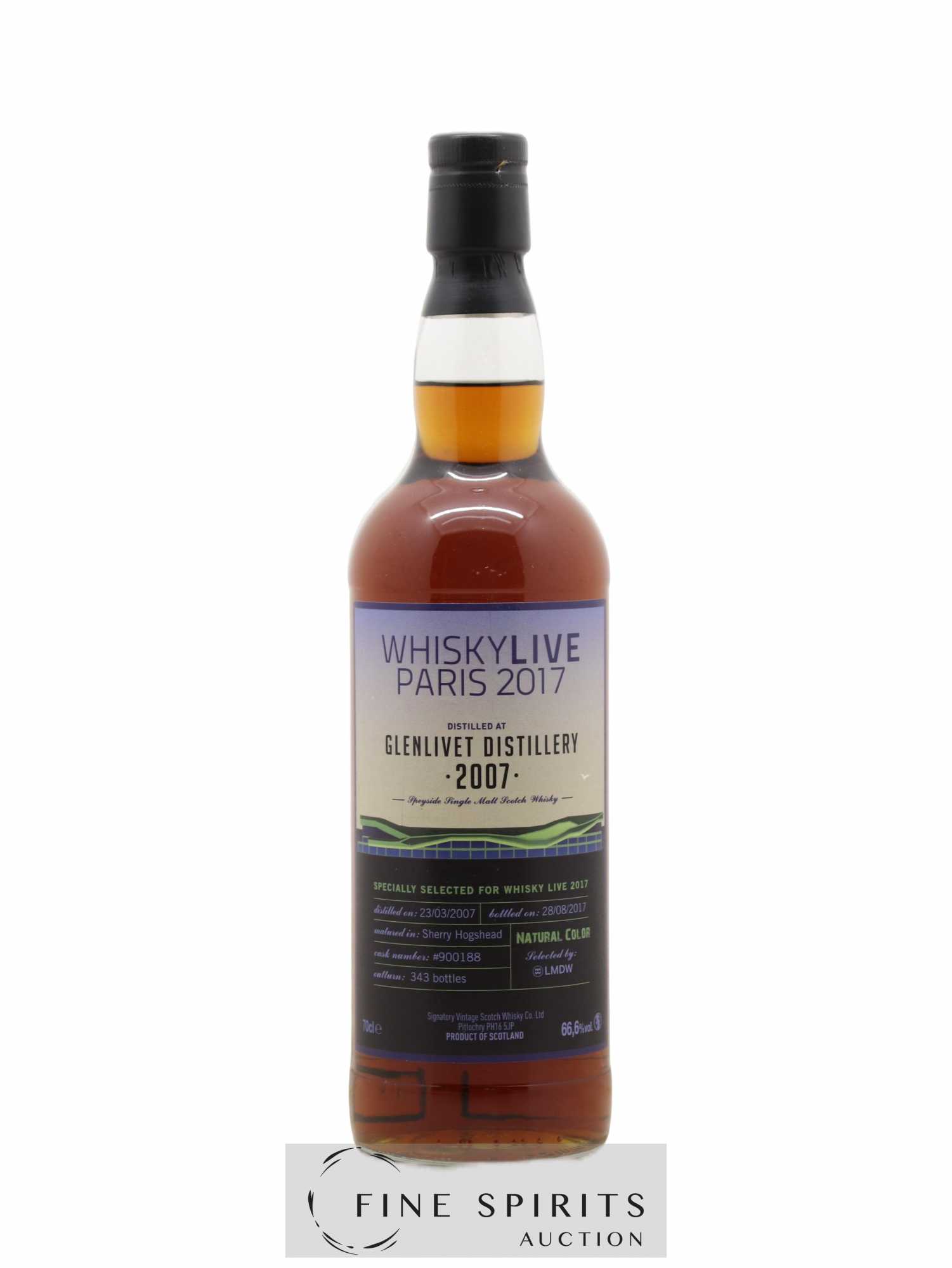 Glenlivet (The) 2007 Signatory Vintage Whisky Live Paris 2017 Cask n°900188 - One of 343 - bottled 2017 LMDW - Lot of 1 bottle - 1