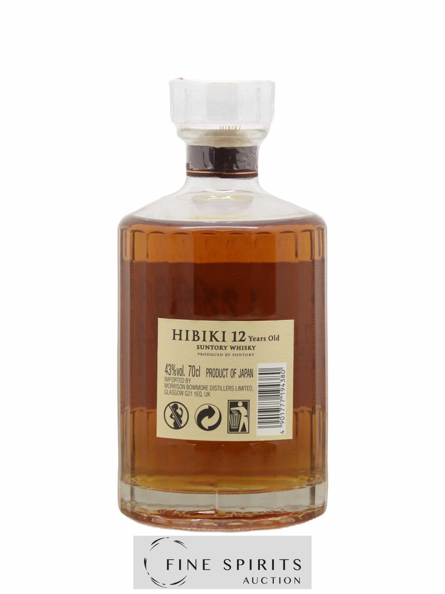 Hibiki 12 years Of. Suntory (70cl.) - Lot de 1 bouteille - 2