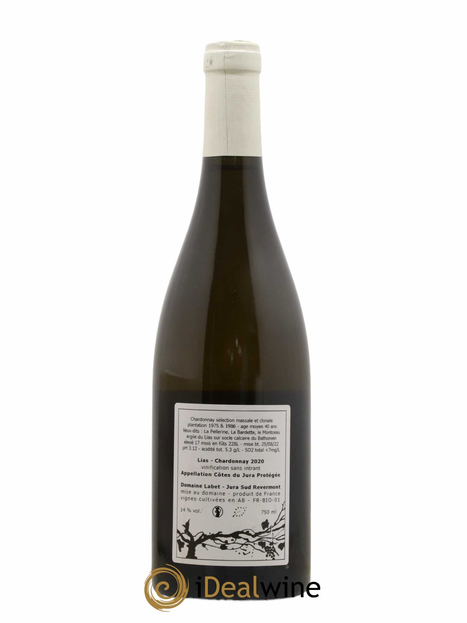 Côtes du Jura Chardonnay Lias Romain - Julien - Charline Labet 2020 - Lot de 1 bouteille - 1