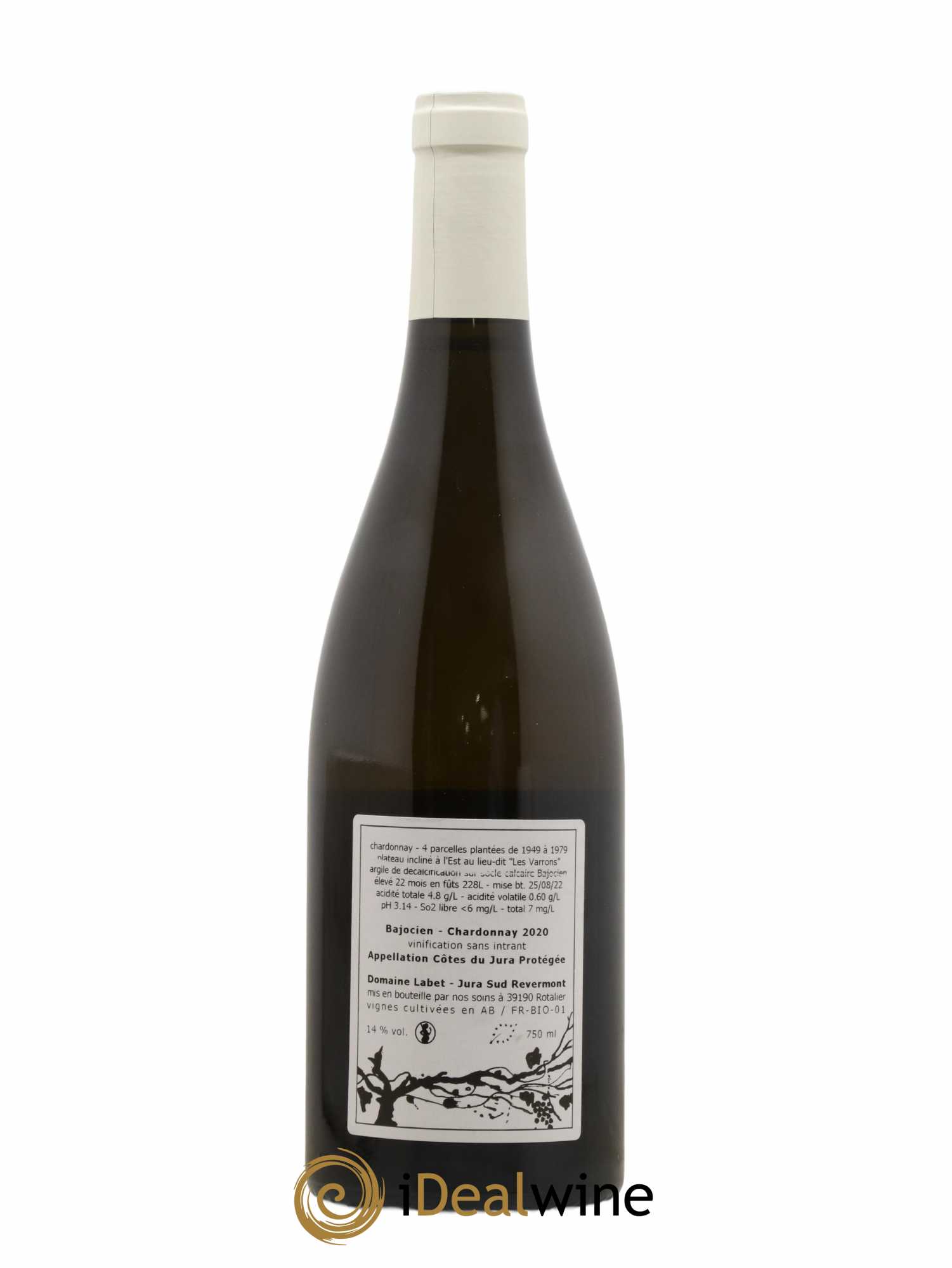 Côtes du Jura Chardonnay Bajocien Romain - Julien - Charline Labet 2020 - Lot de 1 bouteille - 1