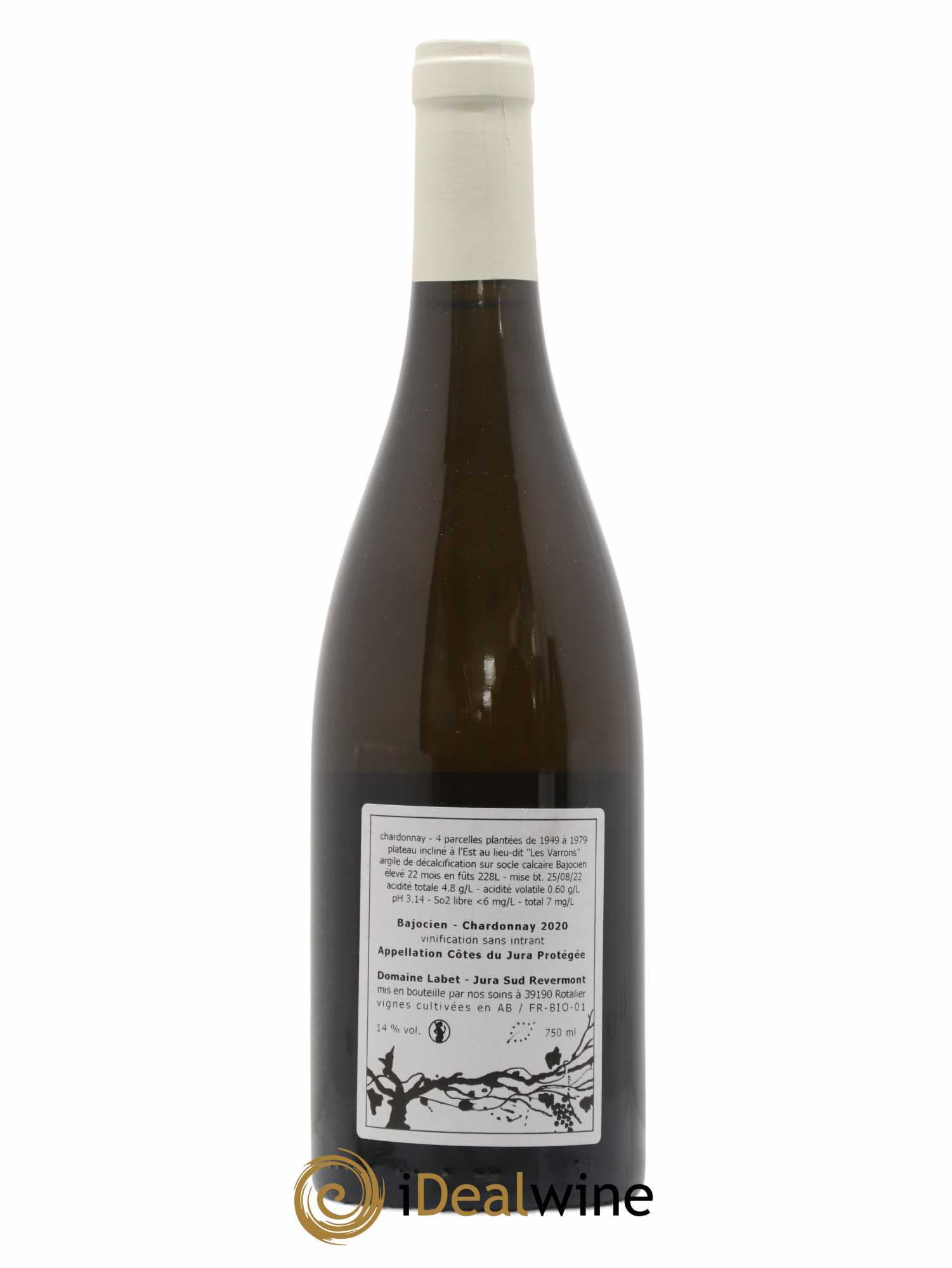 Côtes du Jura Chardonnay Bajocien Romain - Julien - Charline Labet 2020 - Lot de 1 bouteille - 1