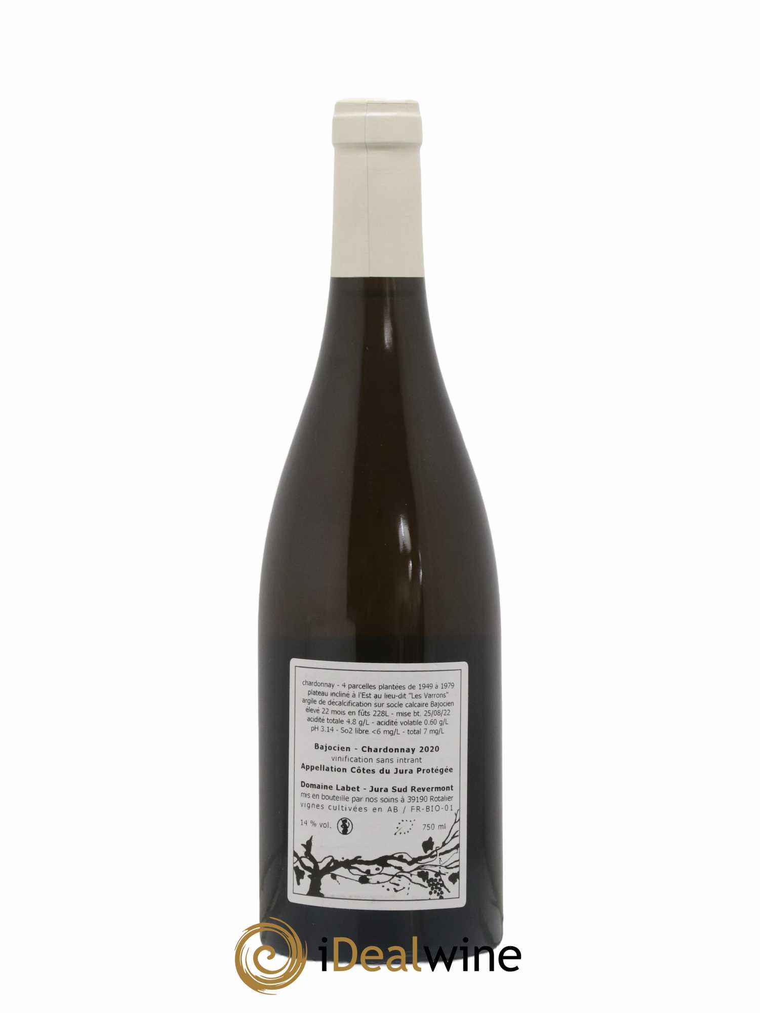 Côtes du Jura Chardonnay Bajocien Romain - Julien - Charline Labet 2020 - Lot de 1 bouteille - 1