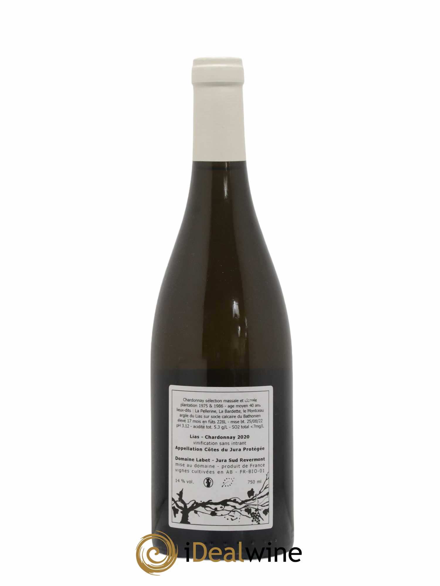Côtes du Jura Chardonnay Lias Romain - Julien - Charline Labet 2020 - Lot de 1 bouteille - 1