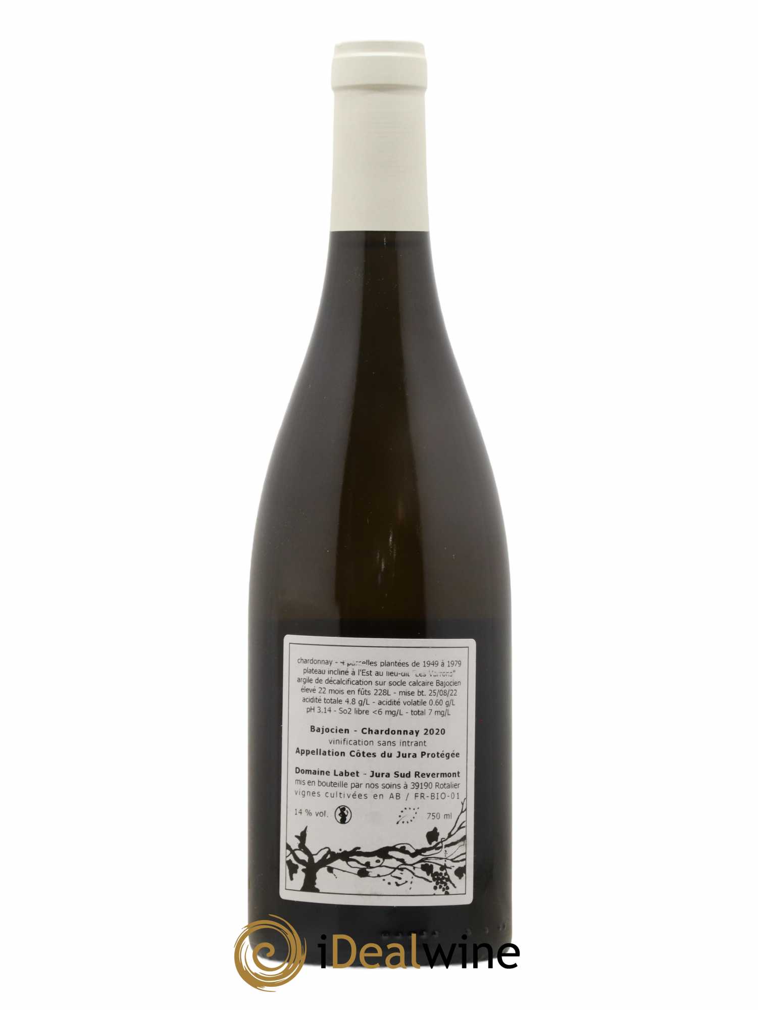 Côtes du Jura Chardonnay Bajocien Romain - Julien - Charline Labet 2020 - Lot de 1 bouteille - 1