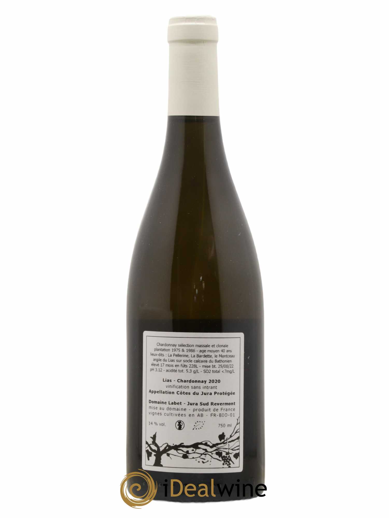 Côtes du Jura Chardonnay Lias Romain - Julien  - Charline Labet 2020 - Lot de 1 bouteille - 1