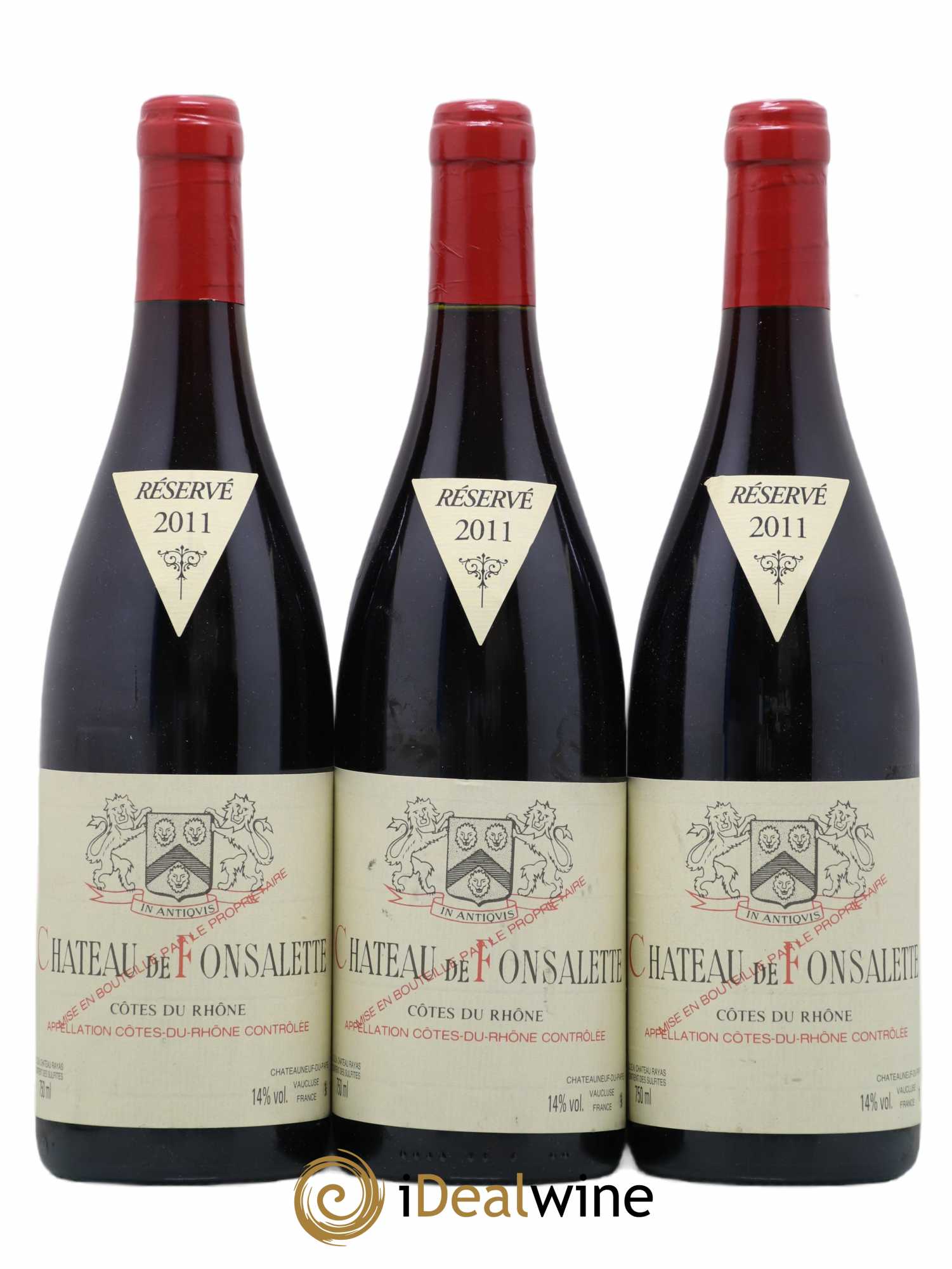 Côtes-du-Rhône Château de Fonsalette Emmanuel Reynaud 2011 - Lot de 3 bouteilles - 0