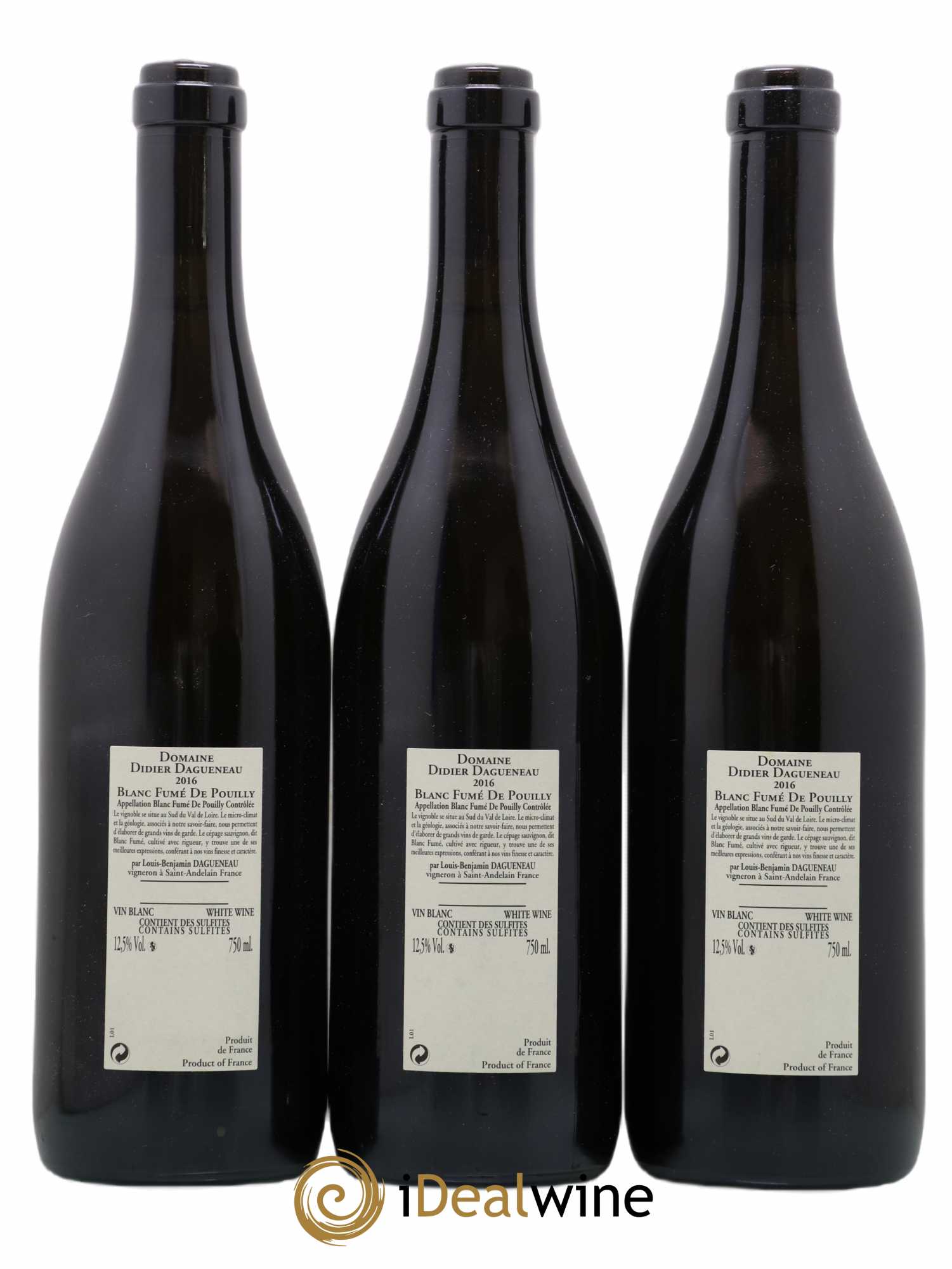 Vin de France (anciennement Pouilly-Fumé) Buisson Renard Dagueneau (Domaine Didier - Louis-Benjamin) 2016 - Lot de 3 bouteilles - 1