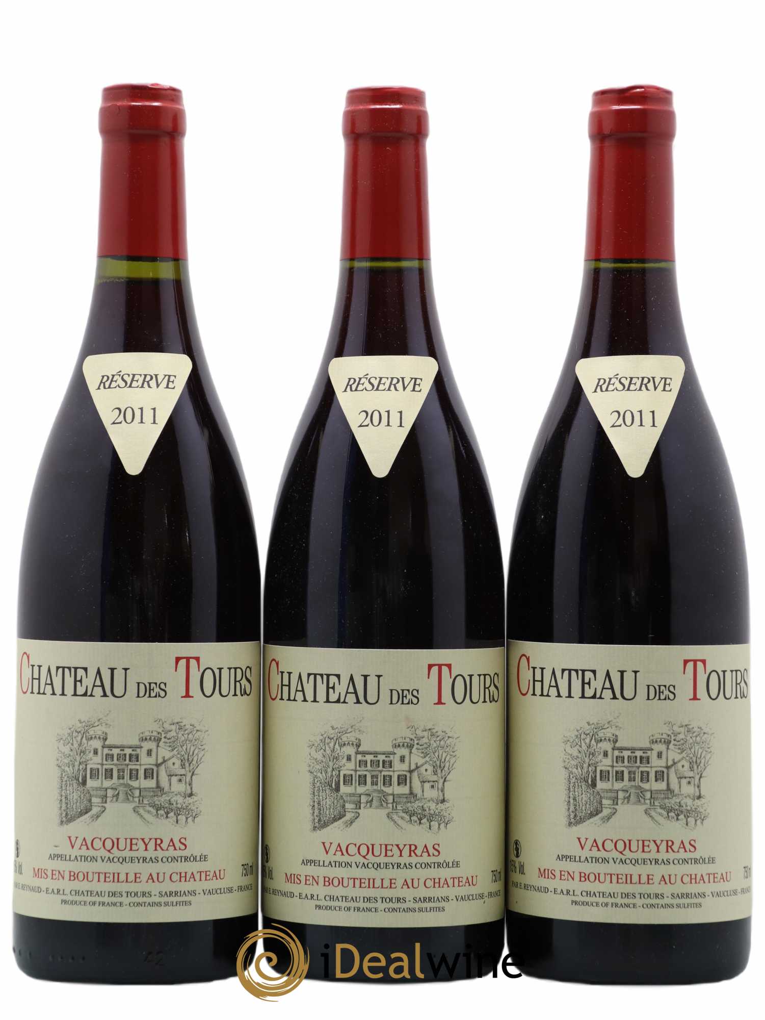 Vacqueyras Château des Tours Emmanuel Reynaud 2011 - Lot de 3 bouteilles - 0