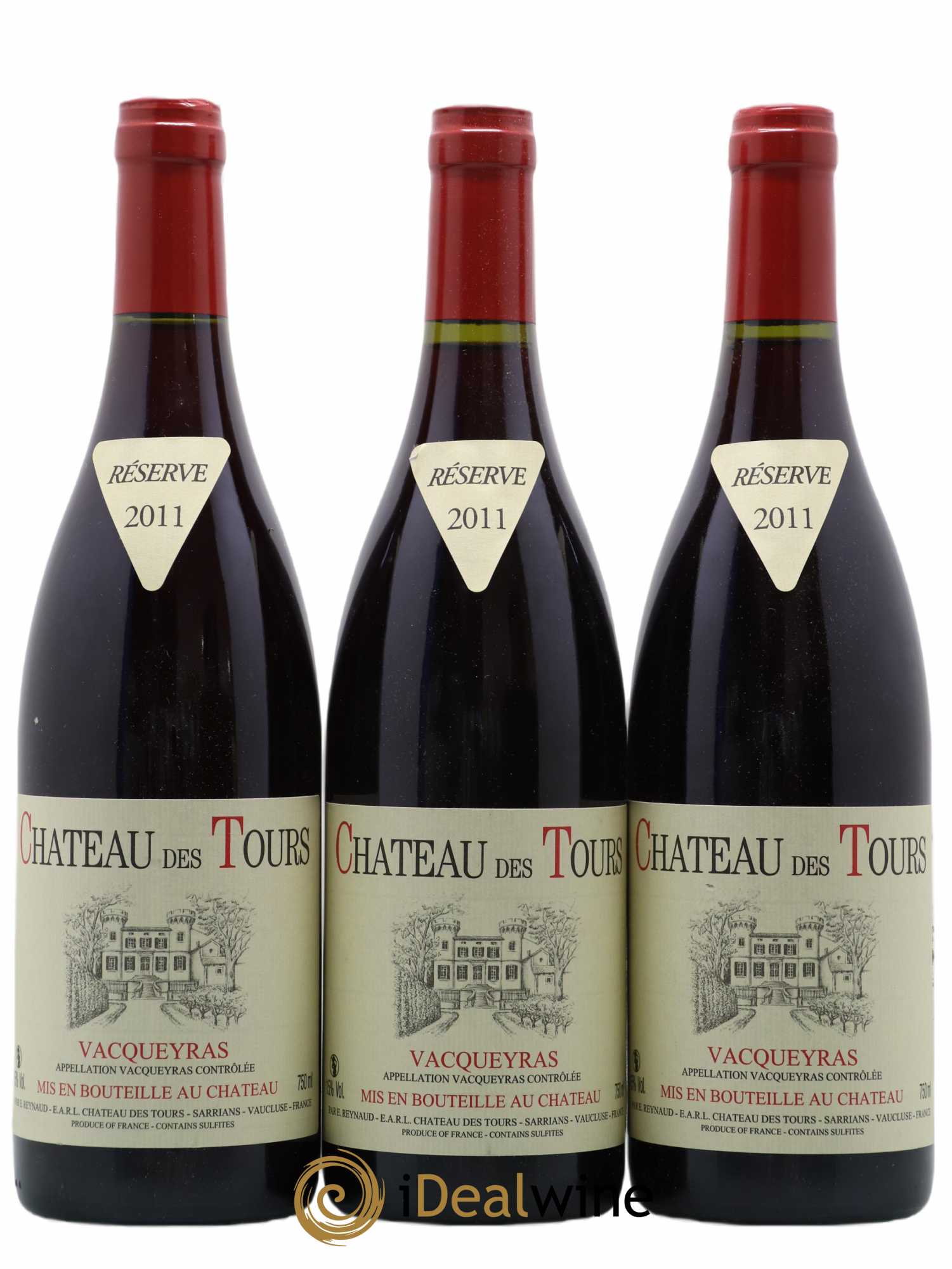 Vacqueyras Château des Tours Emmanuel Reynaud 2011 - Lot de 3 bouteilles - 0