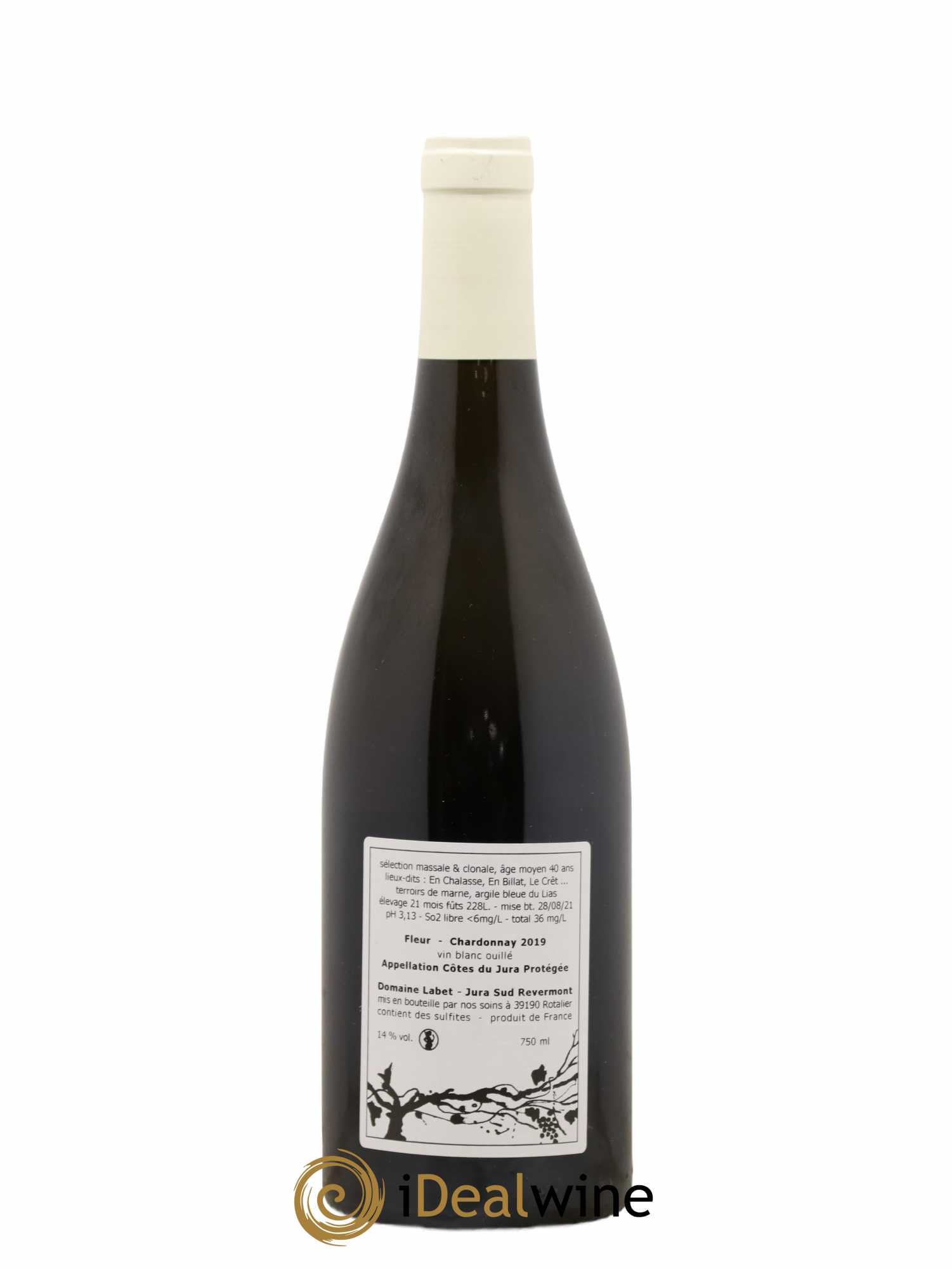 Côtes du Jura Chardonnay Fleur Romain - Julien - Charline Labet 2019 - Lot de 1 bouteille - 1