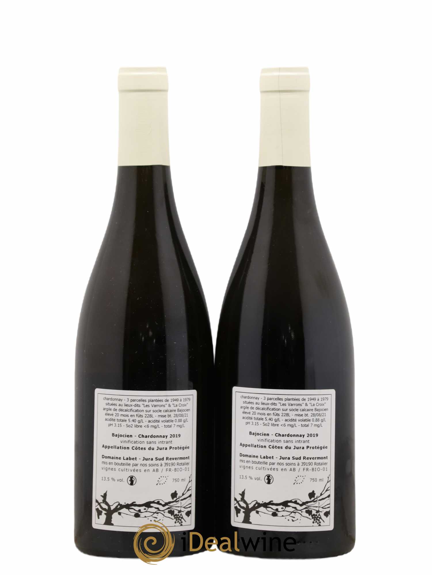 Côtes du Jura Chardonnay Bajocien Romain - Julien - Charline Labet 2019 - Lot de 2 bouteilles - 1