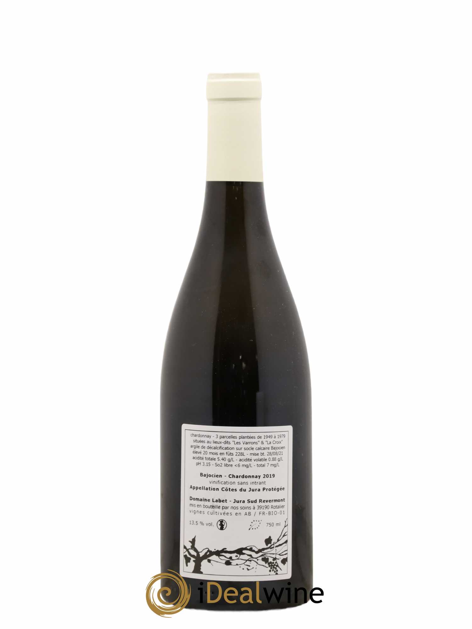 Côtes du Jura Chardonnay Bajocien Romain - Julien - Charline Labet 2019 - Lot de 1 bouteille - 1