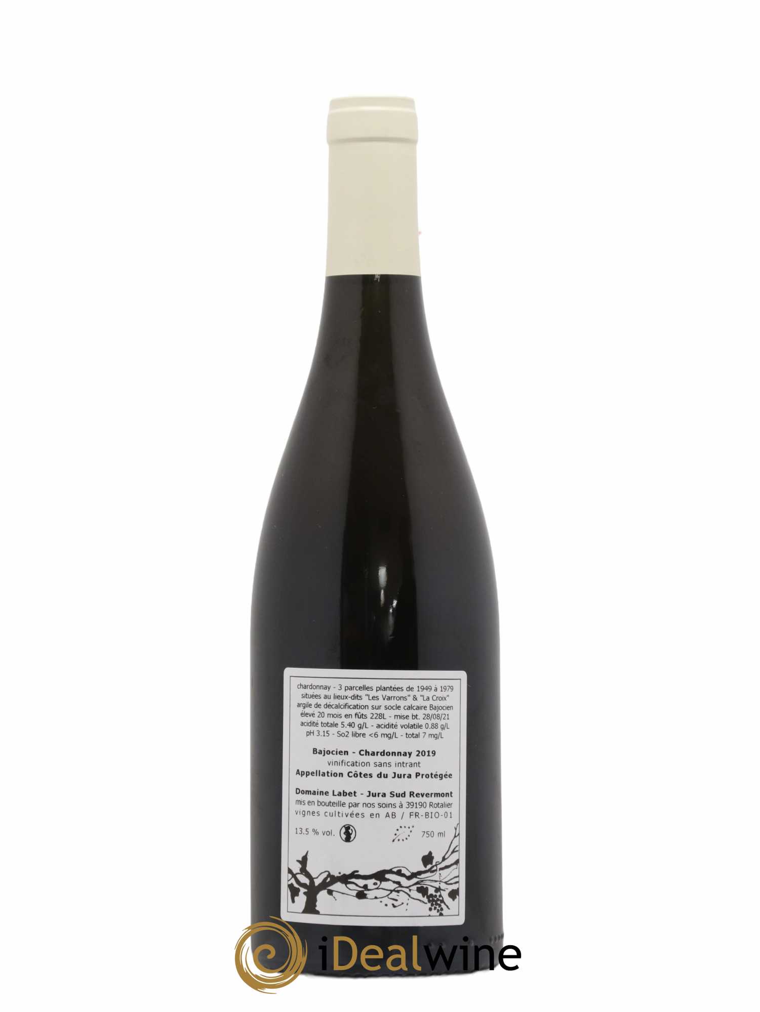 Côtes du Jura Chardonnay Bajocien Romain - Julien - Charline Labet 2019 - Lot de 1 bouteille - 1