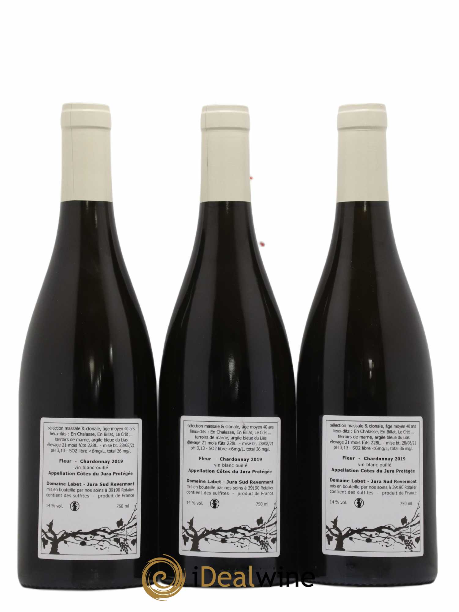 Côtes du Jura Chardonnay Fleur Romain - Julien  - Charline Labet 2019 - Lot de 3 bouteilles - 1