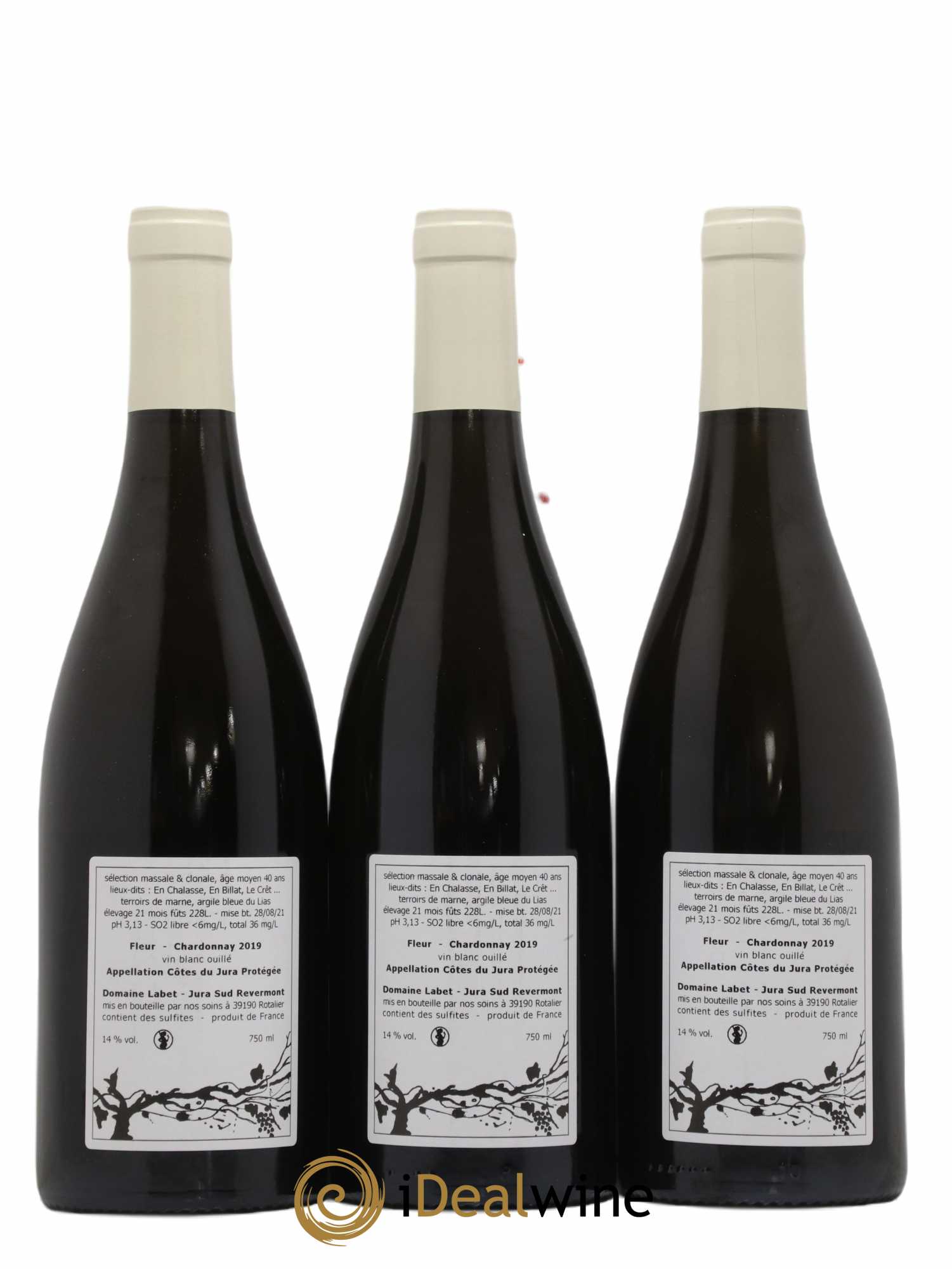 Côtes du Jura Chardonnay Fleur Romain - Julien  - Charline Labet 2019 - Lot de 3 bouteilles - 1