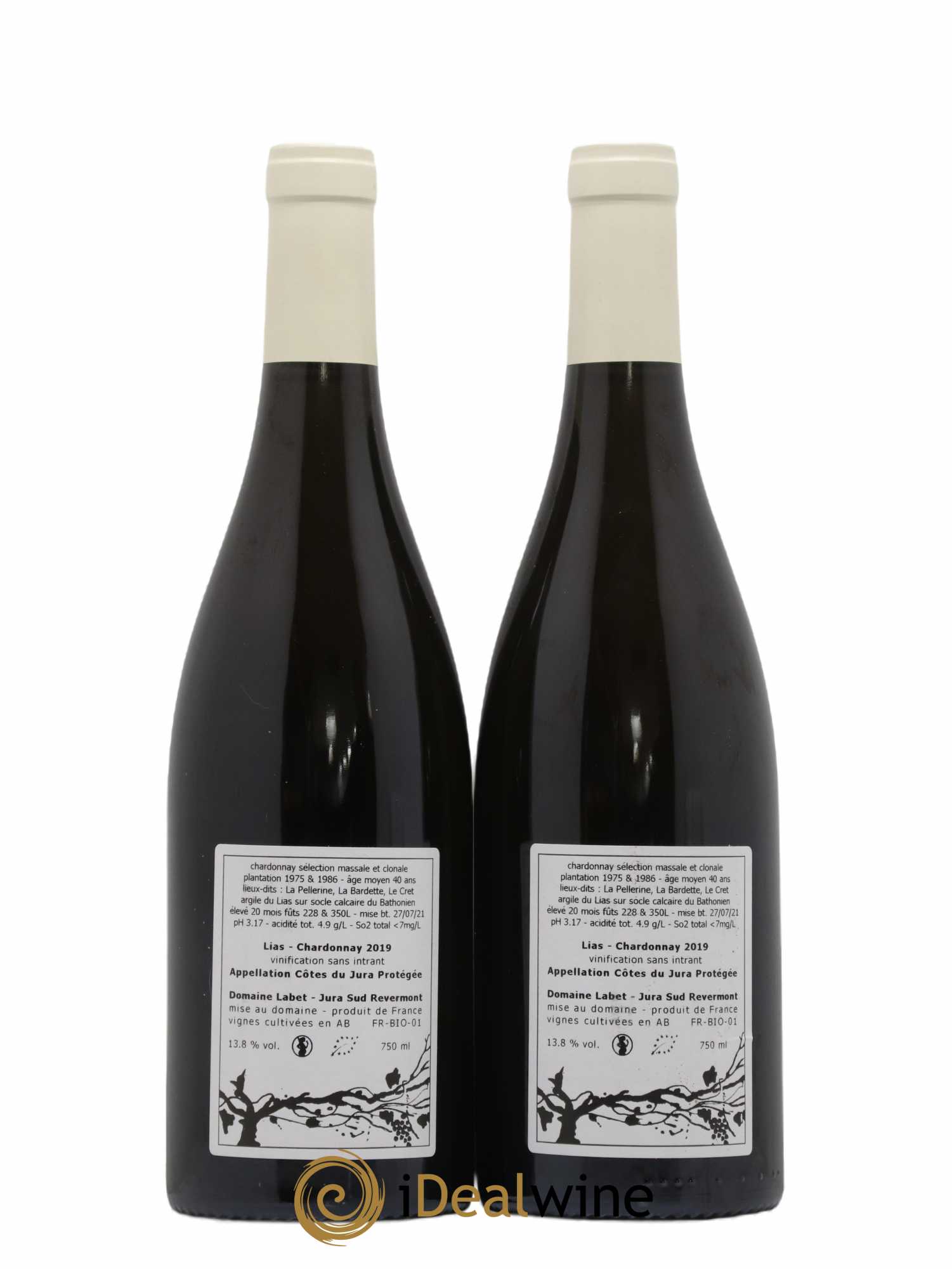 Côtes du Jura Chardonnay Lias Romain - Julien - Charline Labet 2019 - Lot de 2 bouteilles - 1