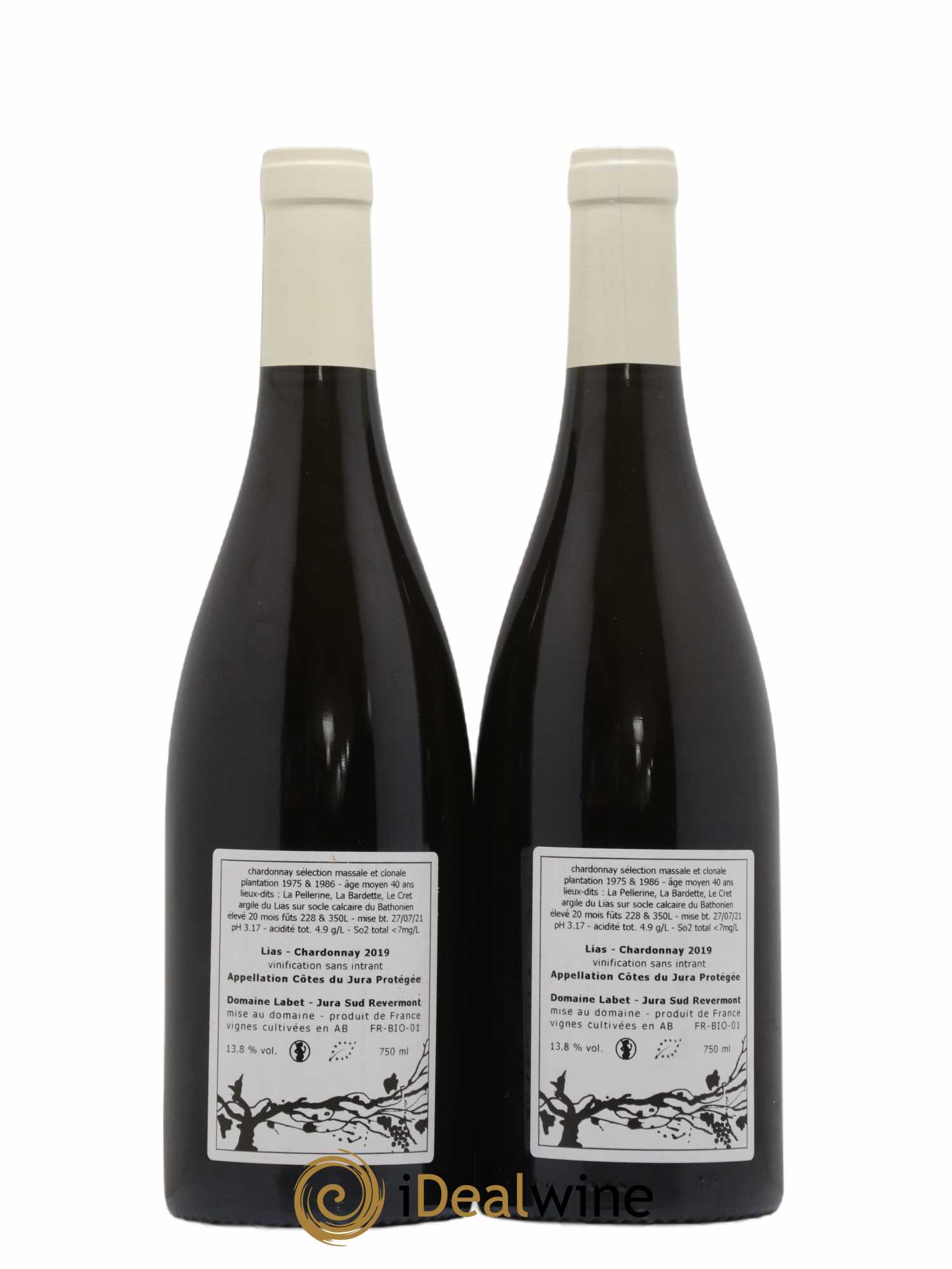 Côtes du Jura Chardonnay Lias Romain - Julien - Charline Labet 2019 - Lot de 2 bouteilles - 1
