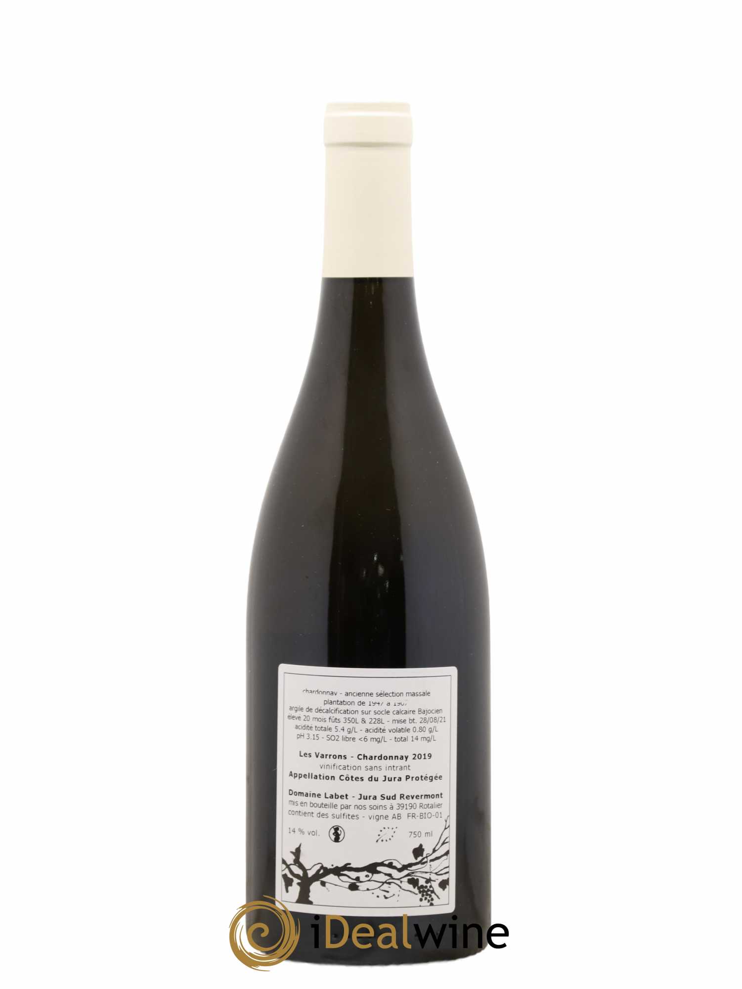 Côtes du Jura Chardonnay Les Varrons Romain - Julien - Charline Labet 2019 - Lot de 1 bouteille - 1