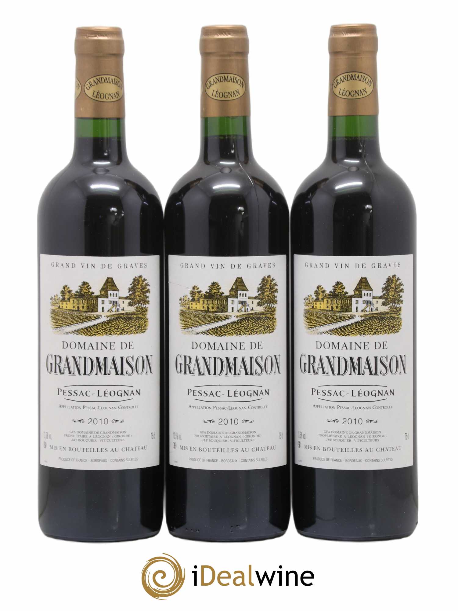 Pessac-Léognan Domaine De Grandmaison 2010 - Lot de 3 bouteilles - 0