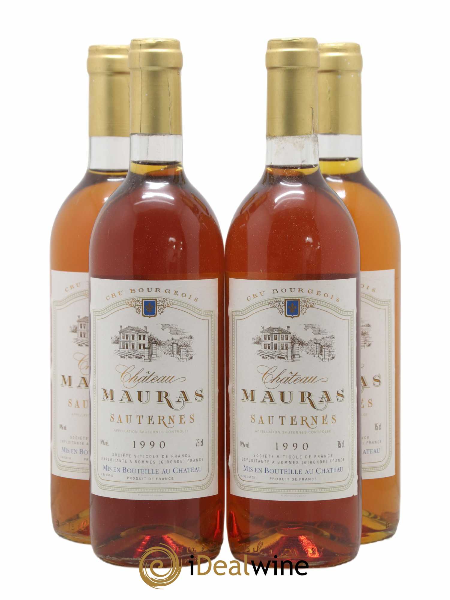 Sauternes Mauras 1990 - Lotto di 4 bottiglie - 0