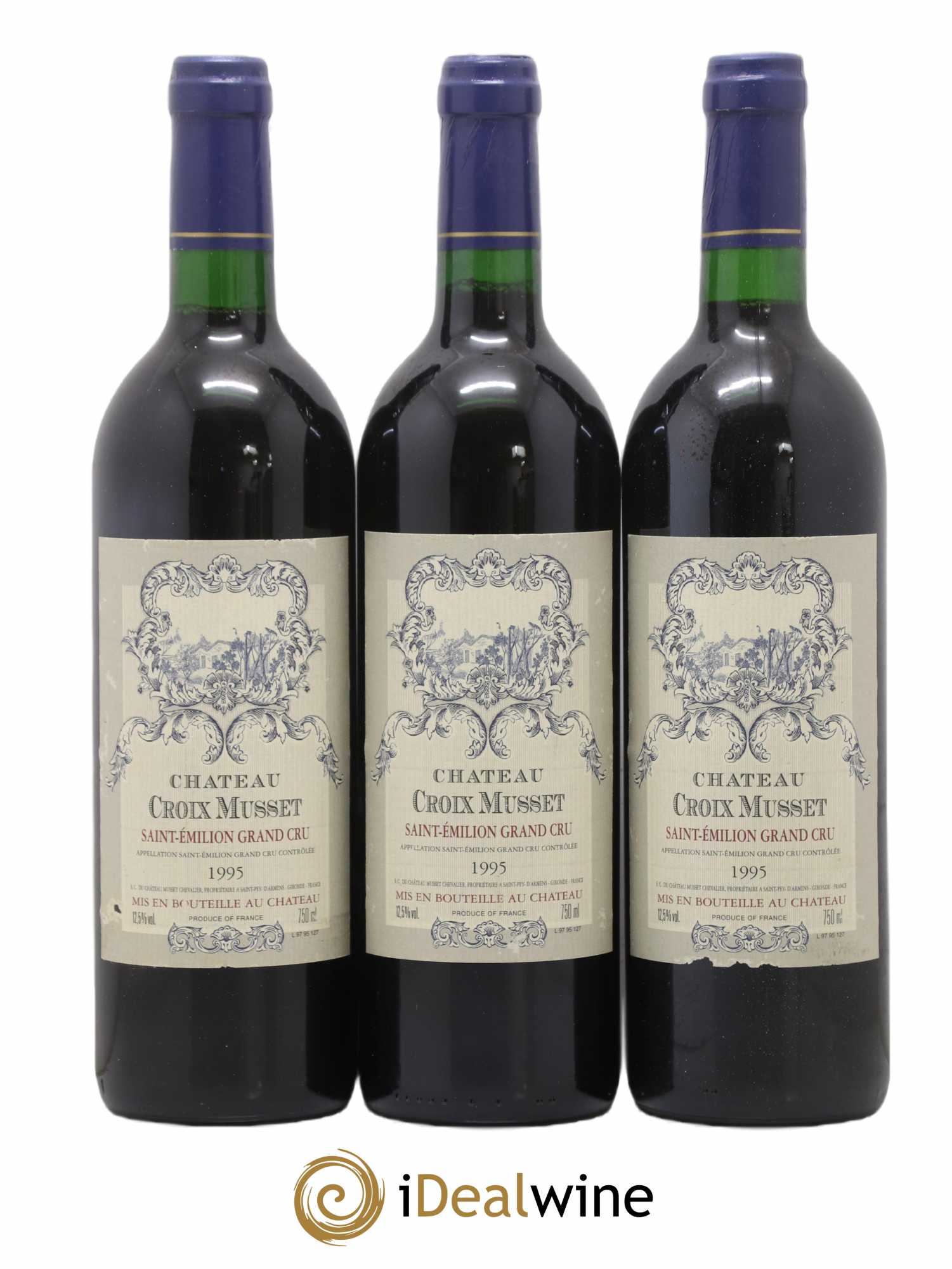 Saint-Émilion Grand Cru Croix Musset 1995 - Lot de 3 bouteilles - 0