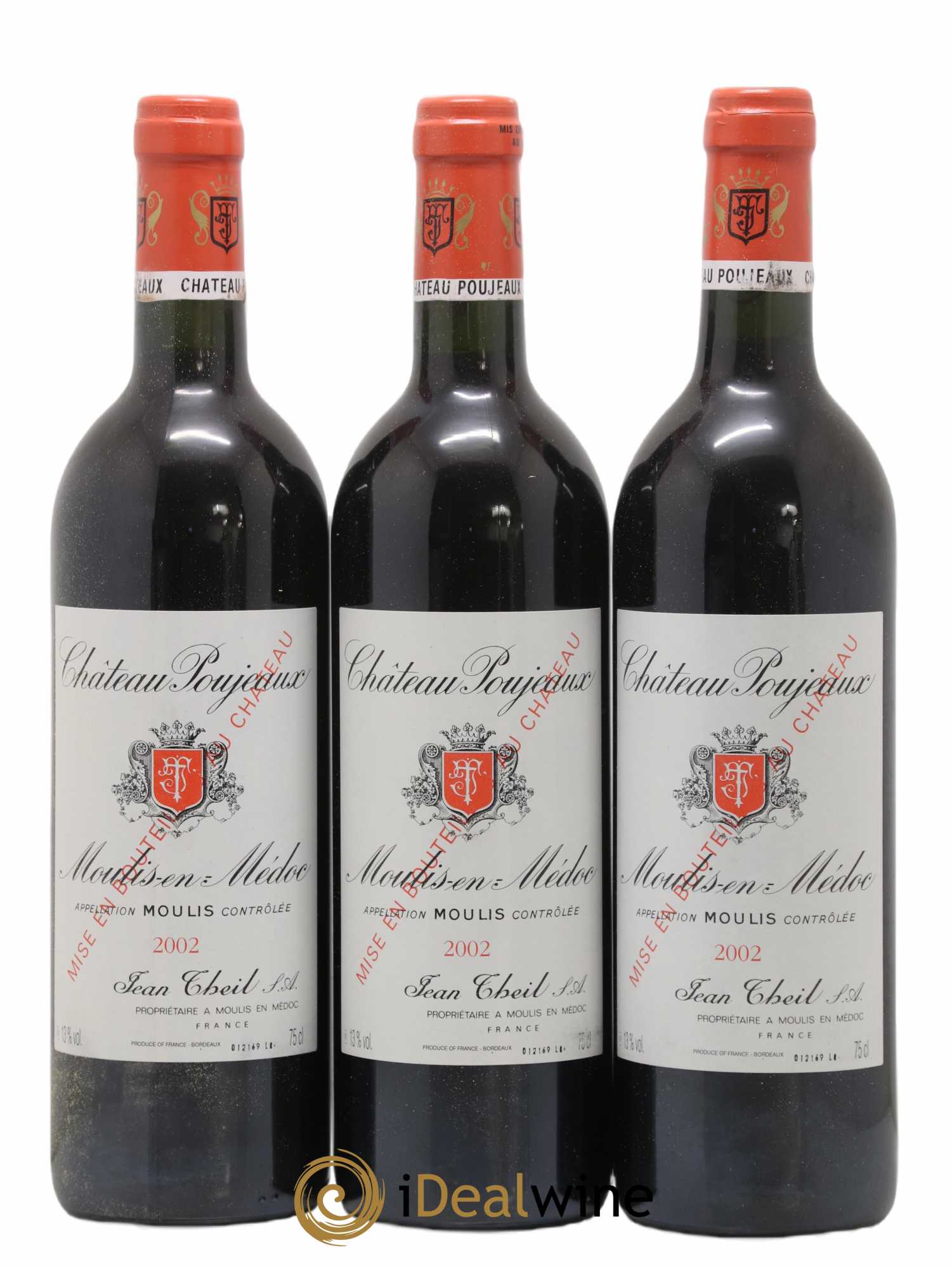 Château Poujeaux 2002 - Lot de 3 bouteilles - 0