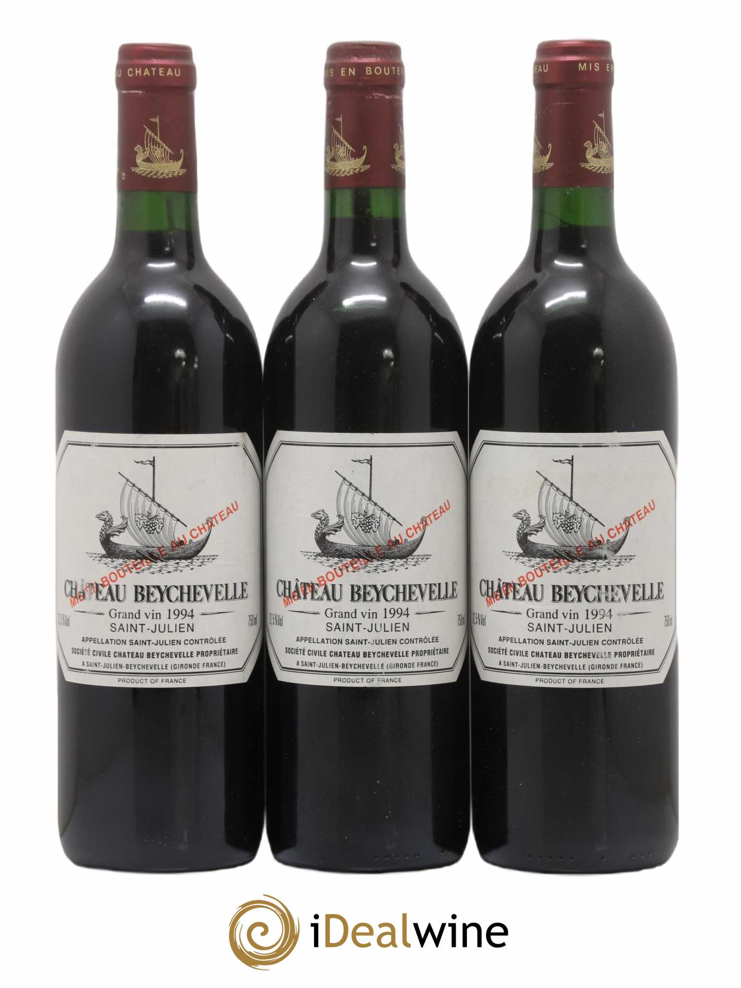 Château Beychevelle 4ème Grand Cru Classé 1994 - Lot de 3 bouteilles - 0