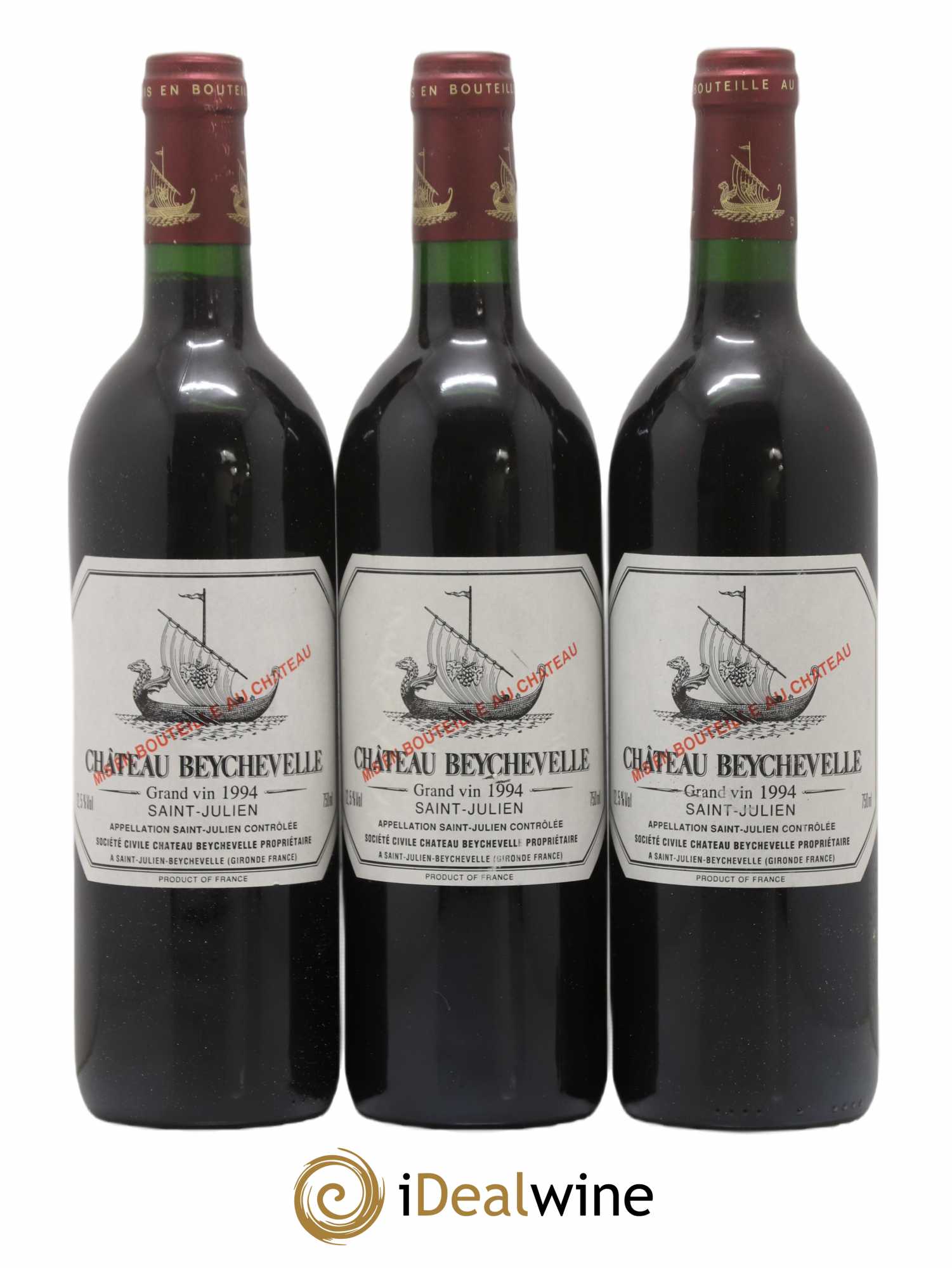 Château Beychevelle 4ème Grand Cru Classé 1994 - Lot de 3 bouteilles - 0