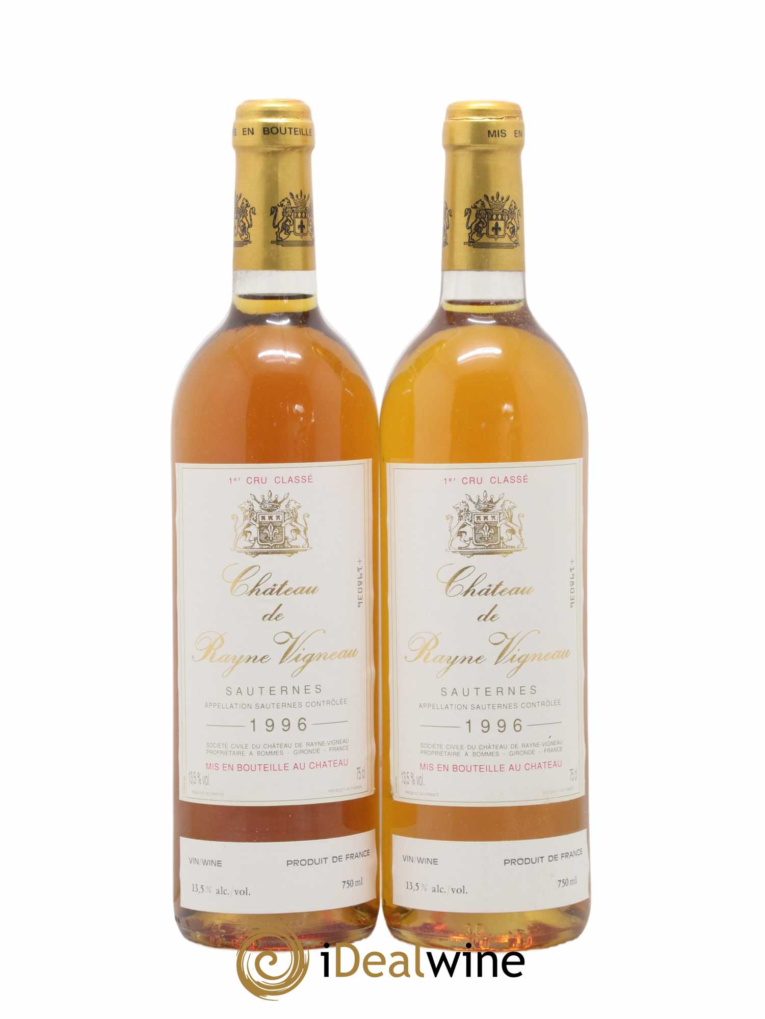 Château de Rayne Vigneau 1er Grand Cru Classé 1996 - Lotto di 2 bottiglie - 0
