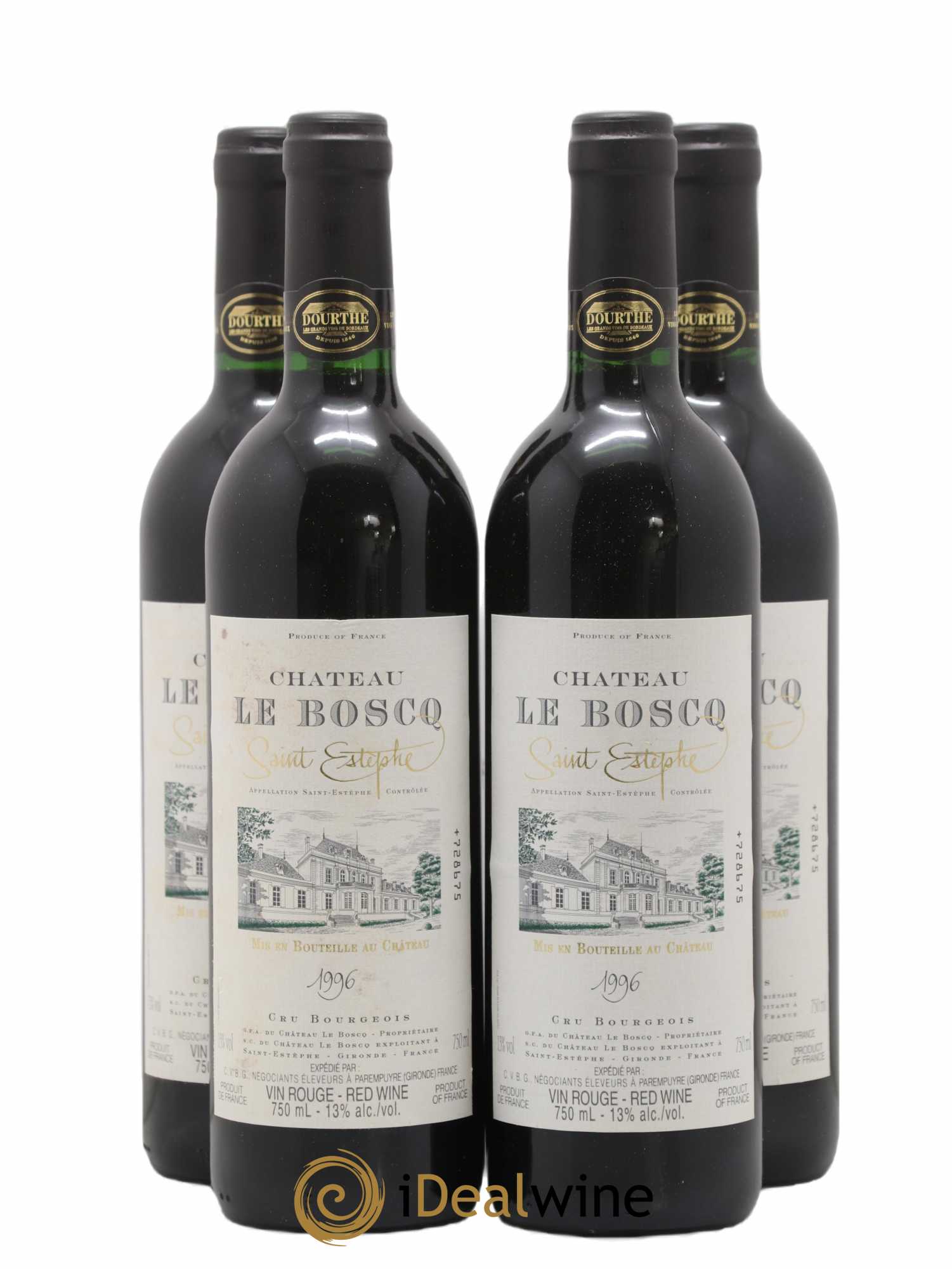 Château le Boscq Cru Bourgeois 1996 - Lot de 4 bouteilles - 0