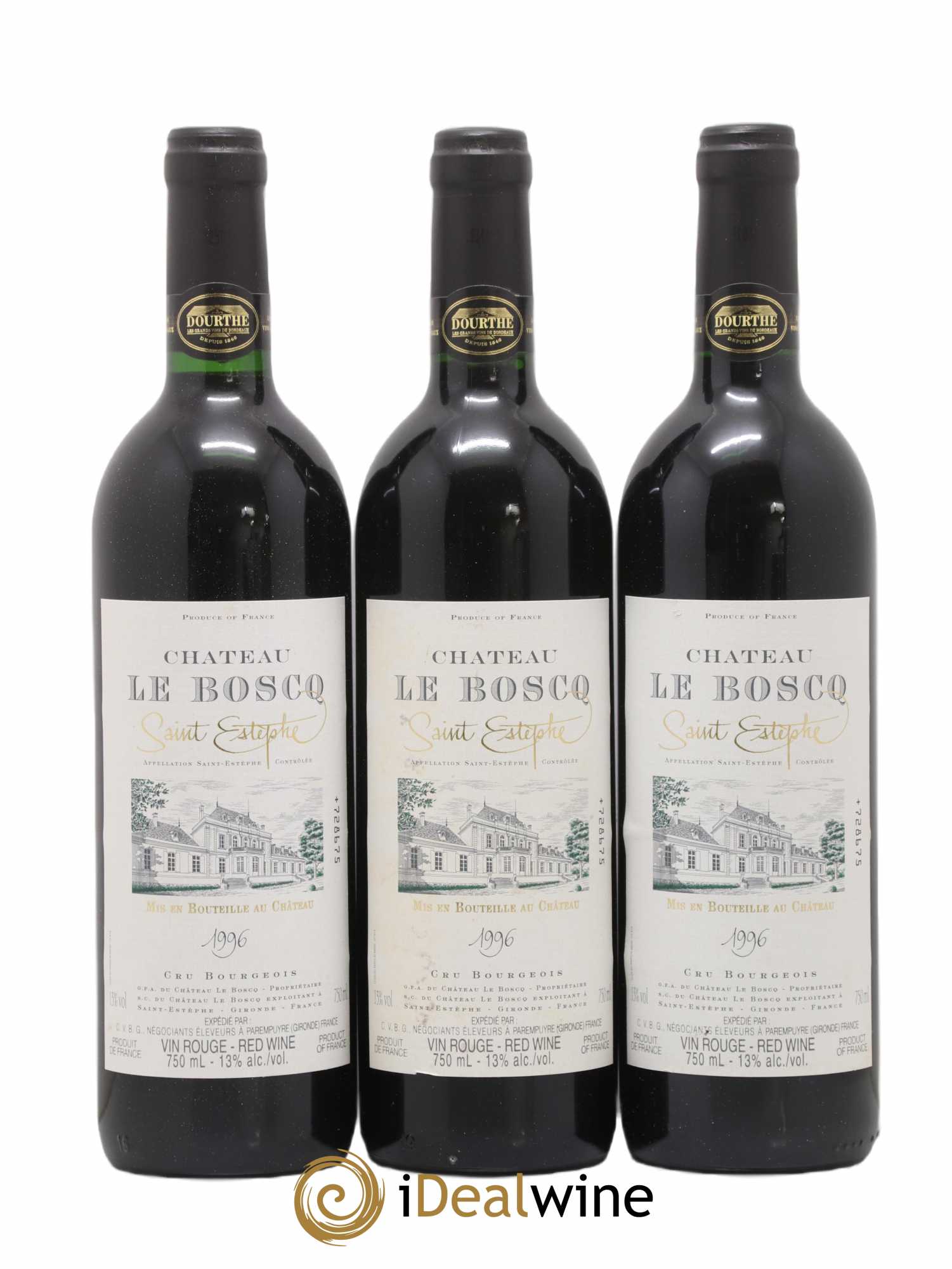 Château le Boscq Cru Bourgeois 1996 - Lot de 3 bouteilles - 0
