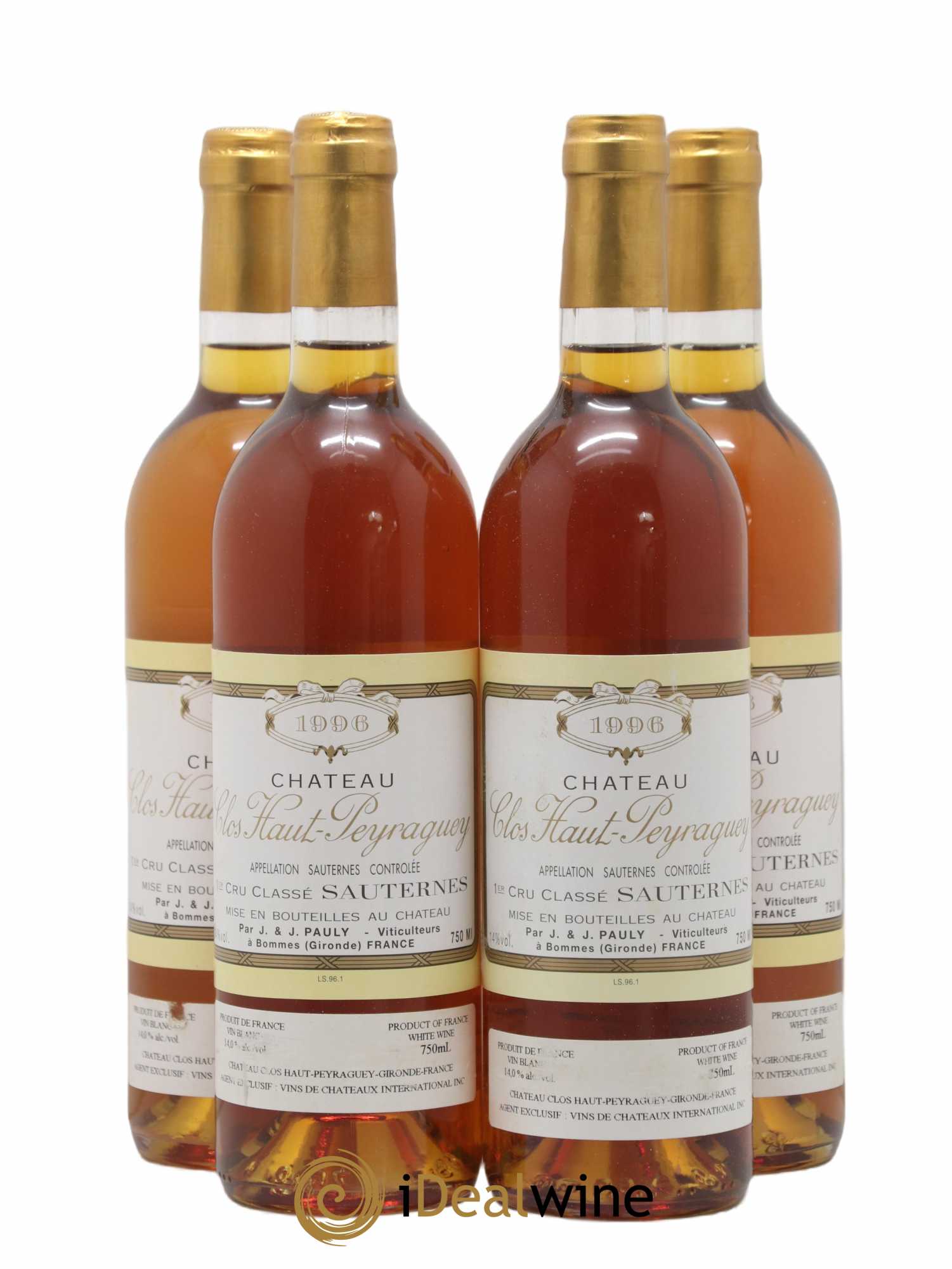 Clos Haut-Peyraguey 1er Grand Cru Classé 1996 - Lotto di 4 bottiglie - 0