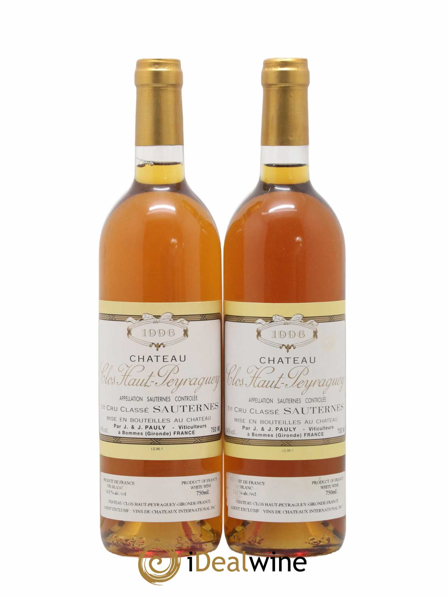 Clos Haut-Peyraguey 1er Grand Cru Classé 1996 - Lotto di 2 bottiglie - 0