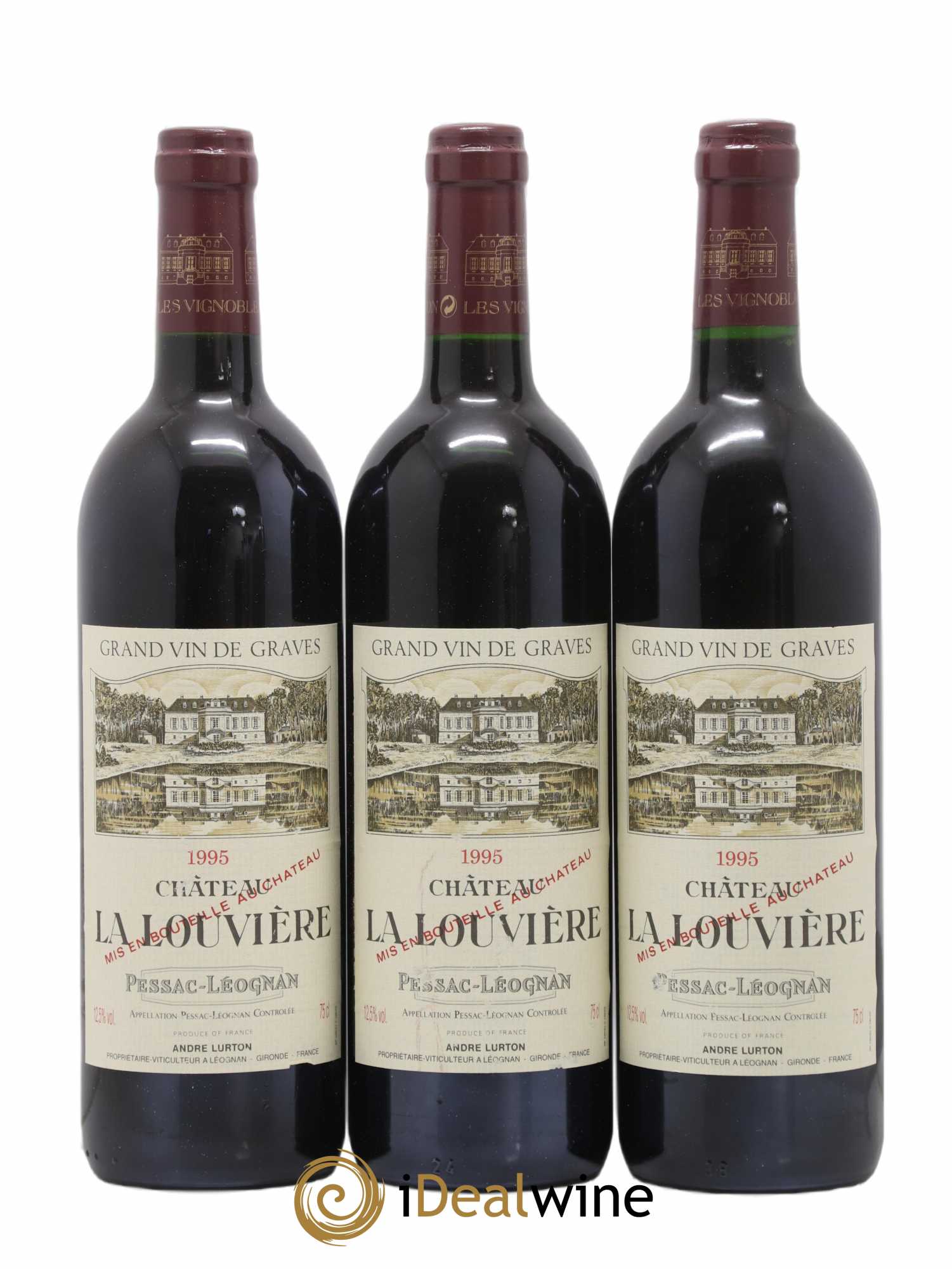Château la Louvière 1995 - Lot de 3 bouteilles - 0