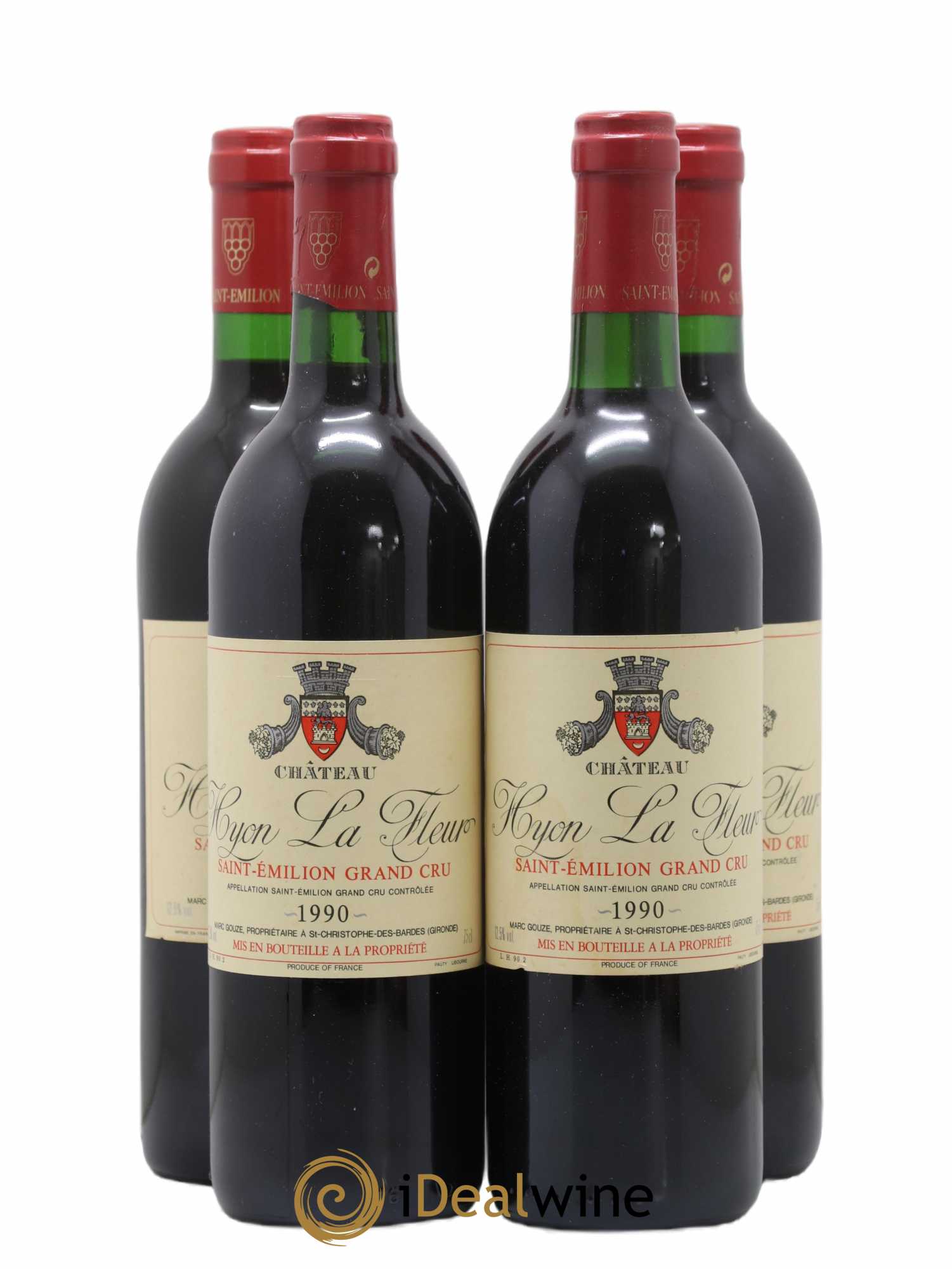 Saint-Émilion Grand Cru Hyon La Fleur 1990 - Posten von 4 Flaschen - 0